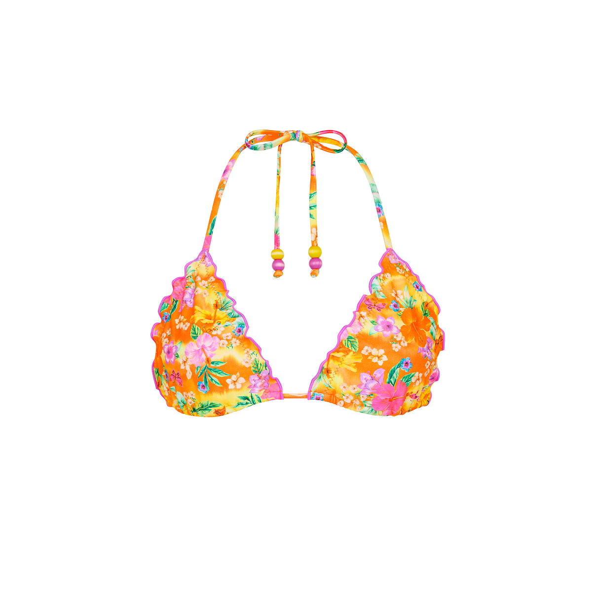 Kulani Kinis Peachy Pocket Lettuce Edge Bralette Bikini Top