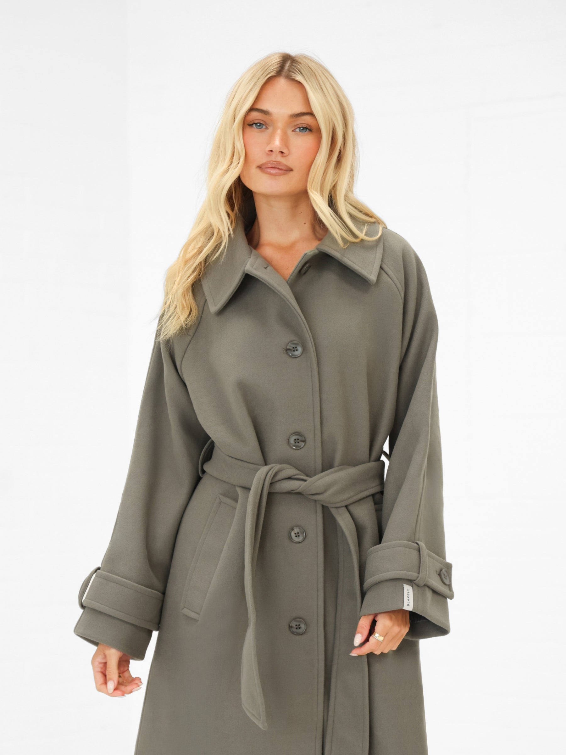 Madalyn Longline Coat - Safari Green