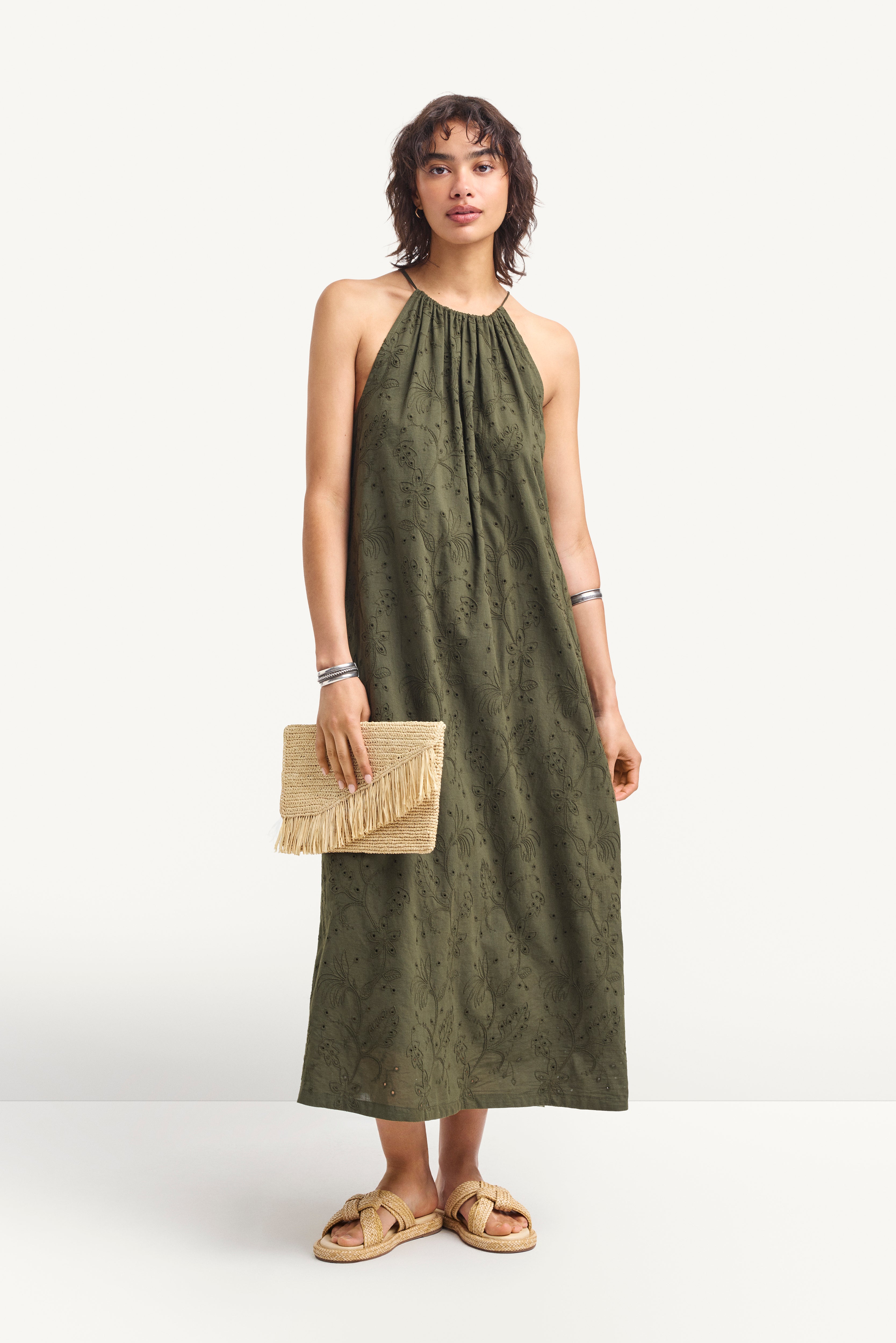 Vitamin A Olive Alora High Neck Dress