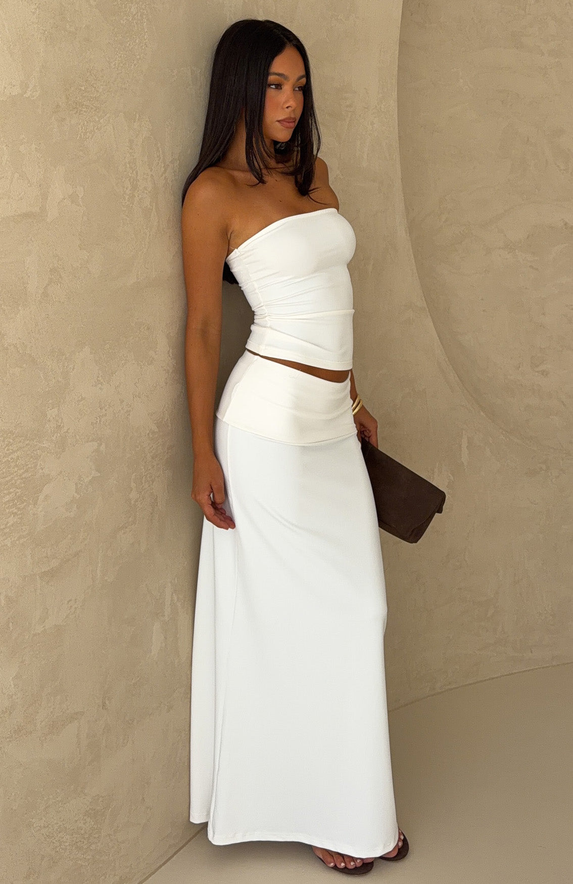 Unspoken Thoughts Maxi Skirt White