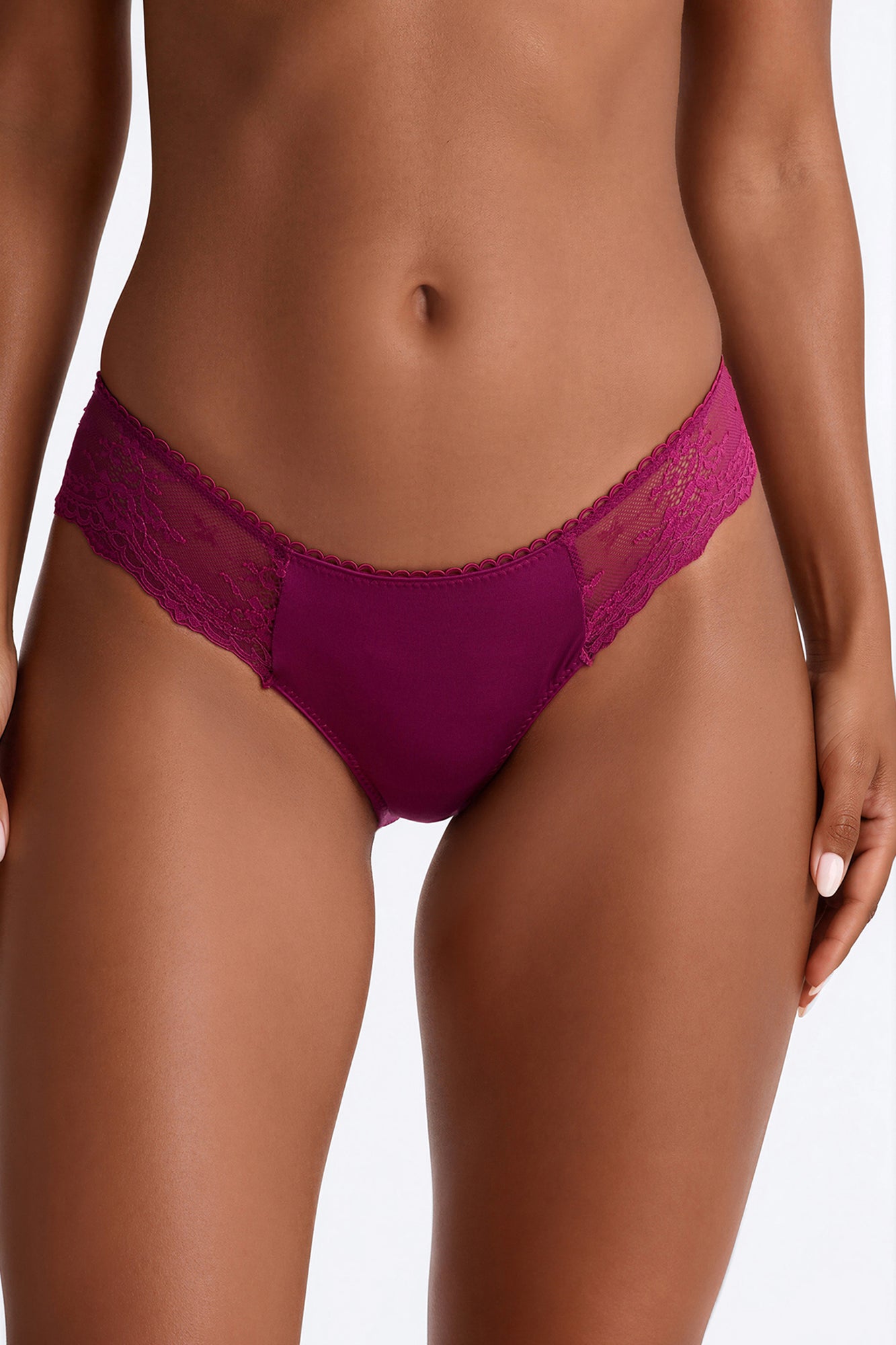 Sugar Rush Micro Lace Tanga Panty - Burgundy