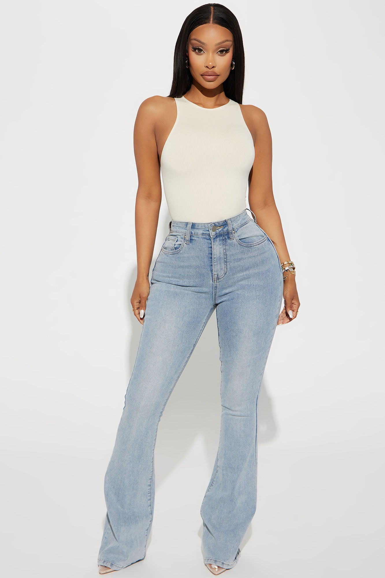 Tall San Diego Sculpting Stretch Flare Jeans - Light Wash