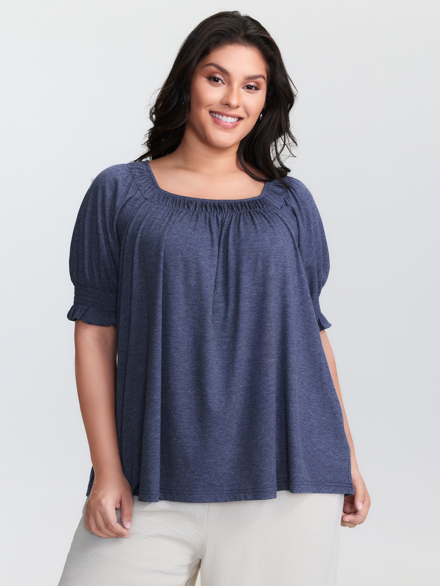 Supersoft Pleated Bust-Friendly T-Shirt