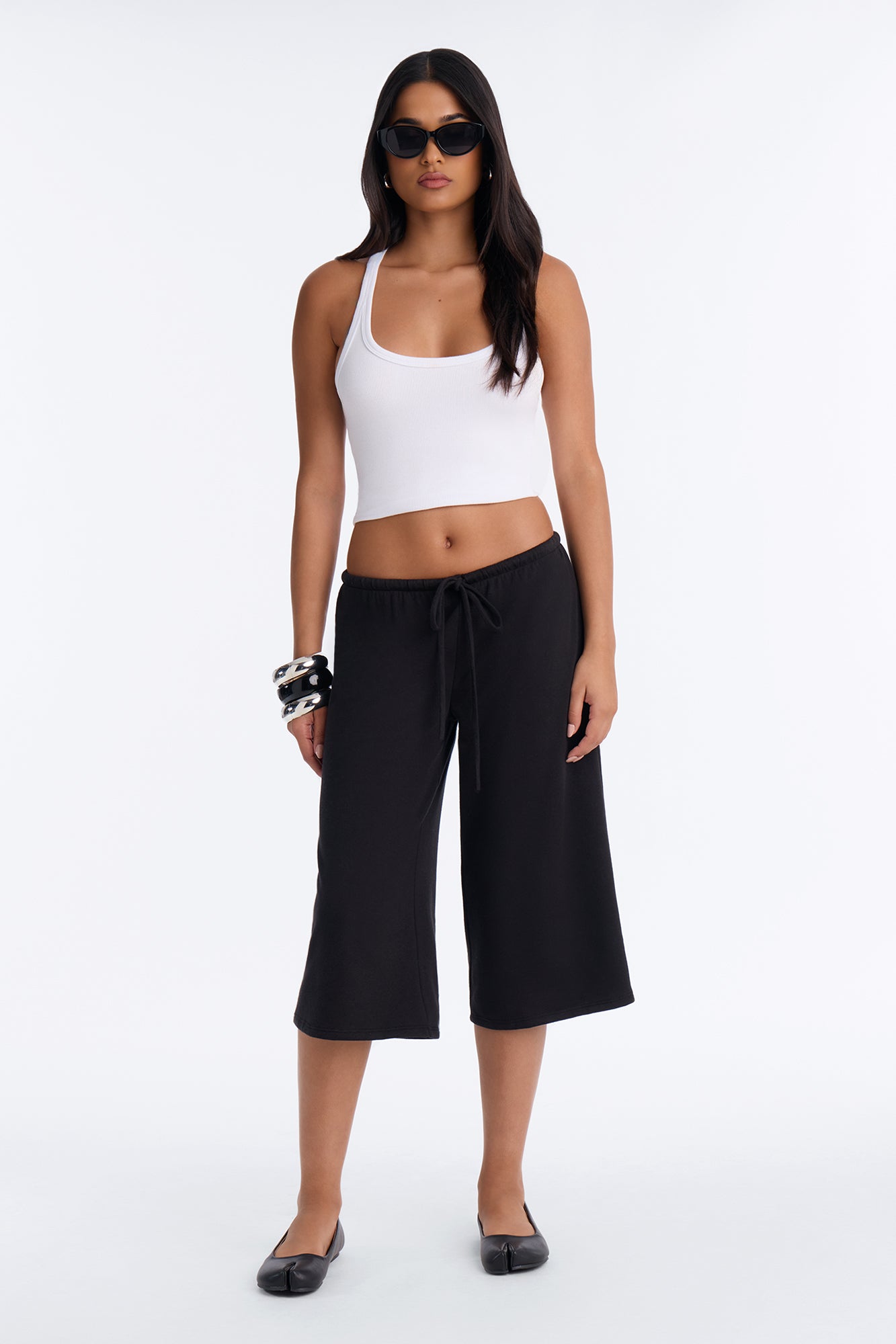 Reese French Terry Long Lounge Short - Black