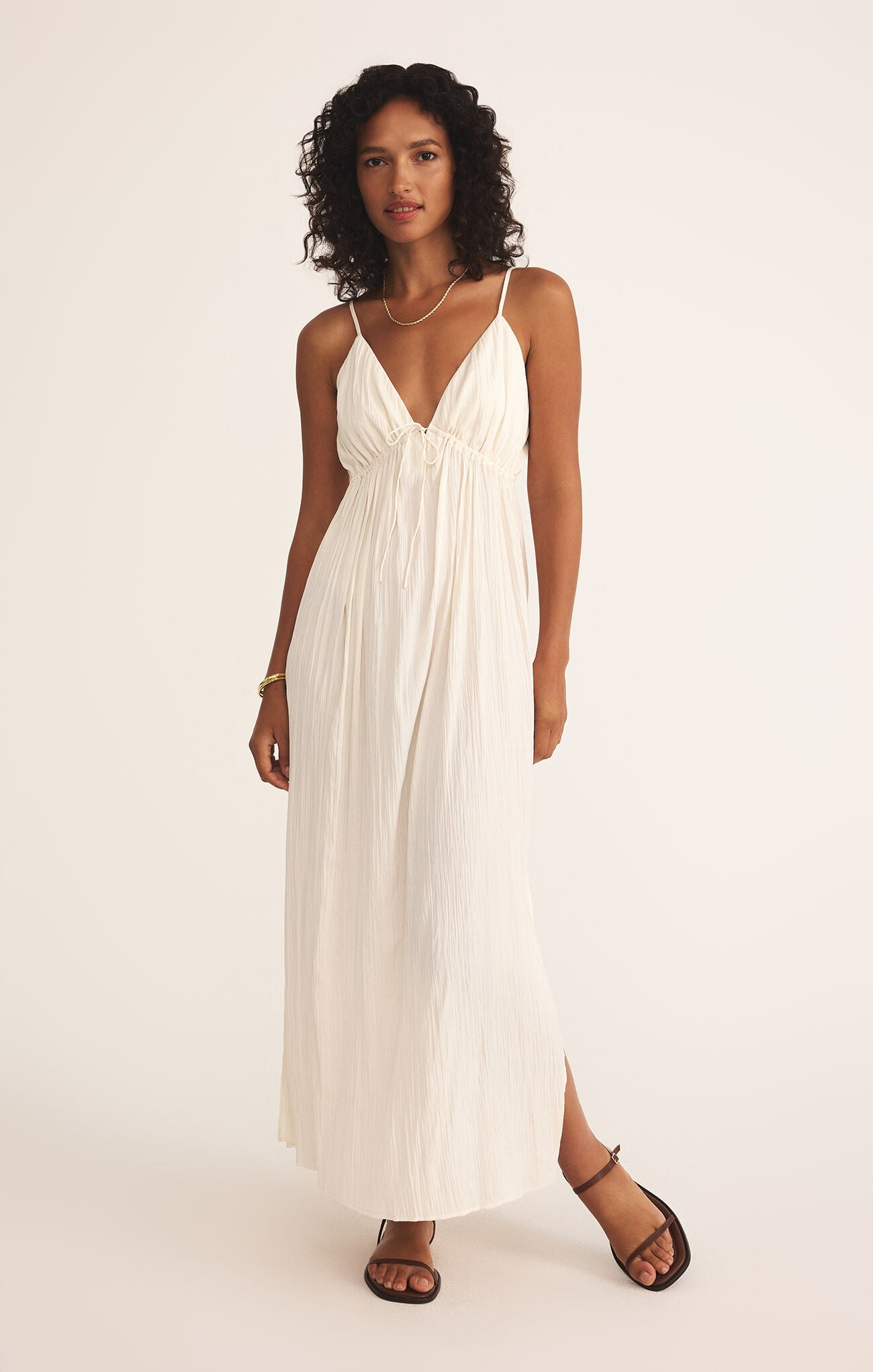 Z Supply Sandstone Manon Satin Maxi Dress
