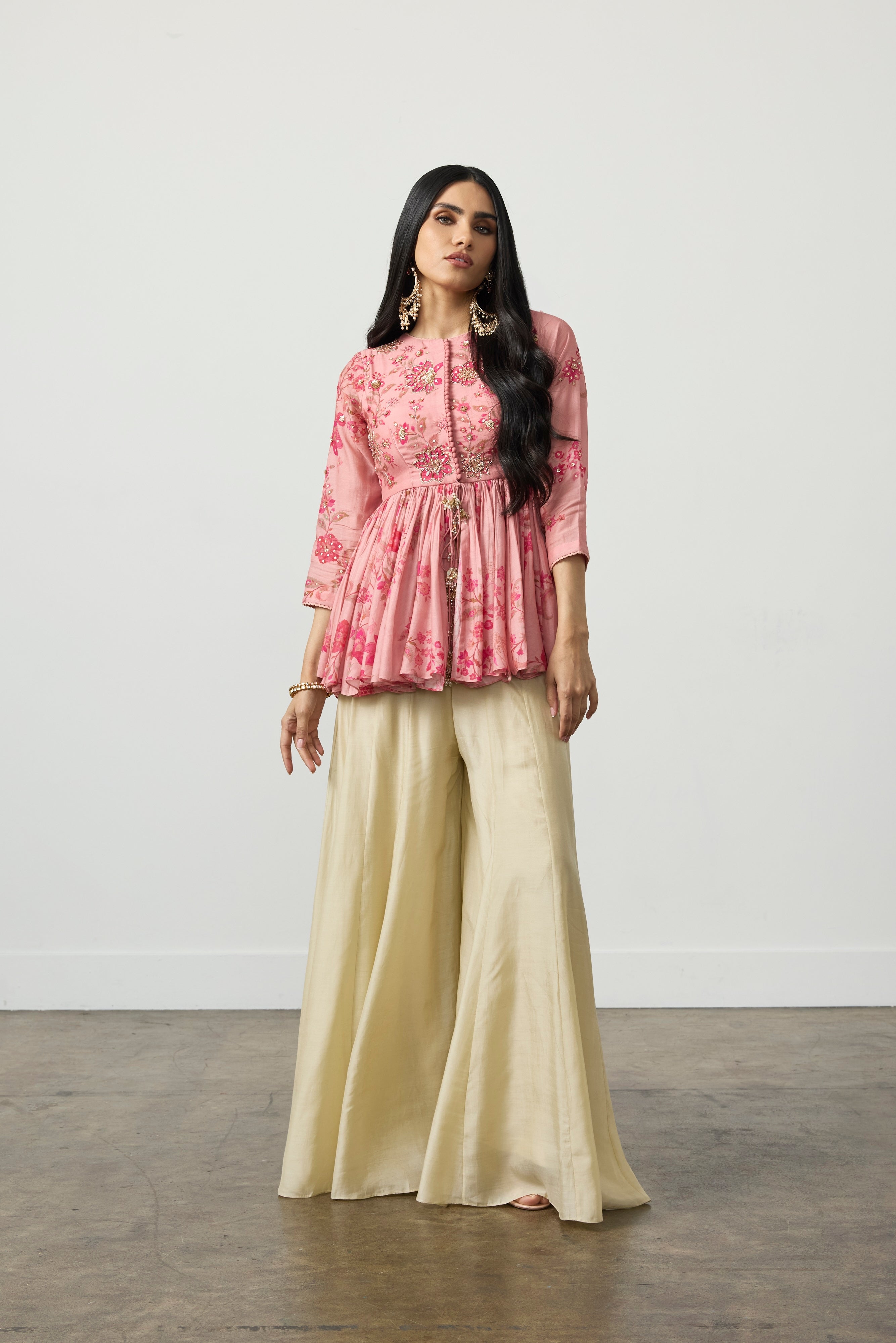 Rosewater Pink Peplum Set