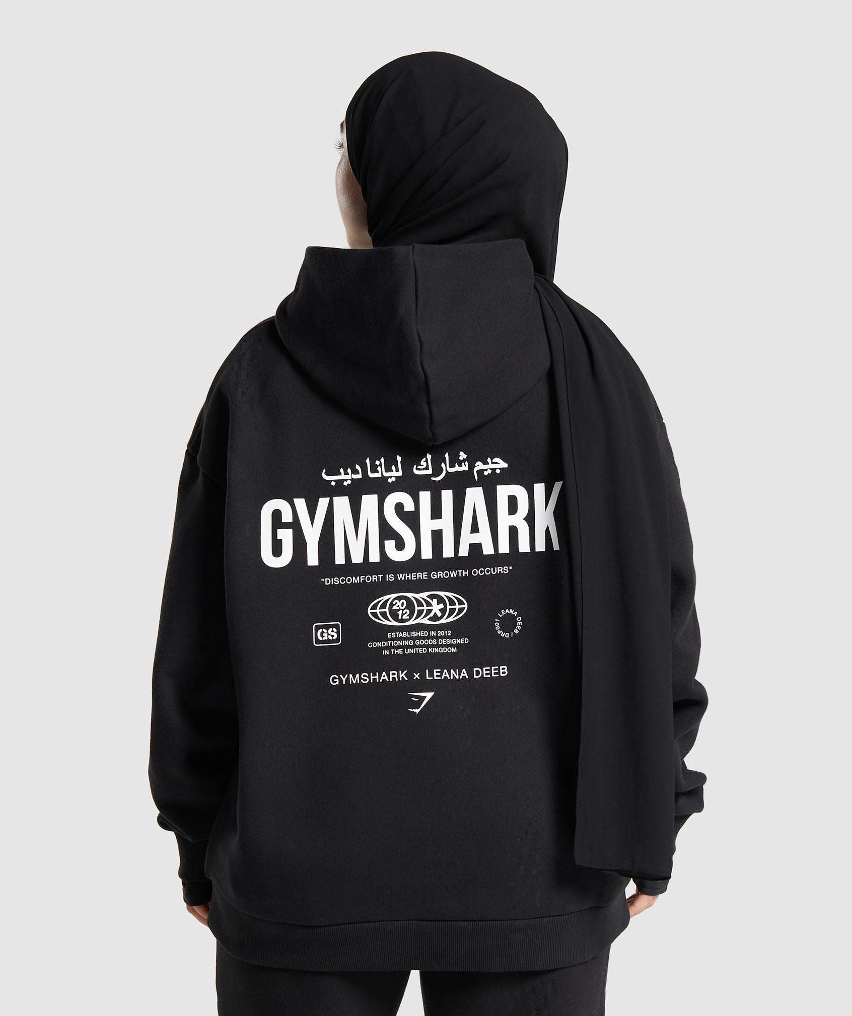 Gymshark X Leana Deeb Oversized Graphic Hoodie - Black