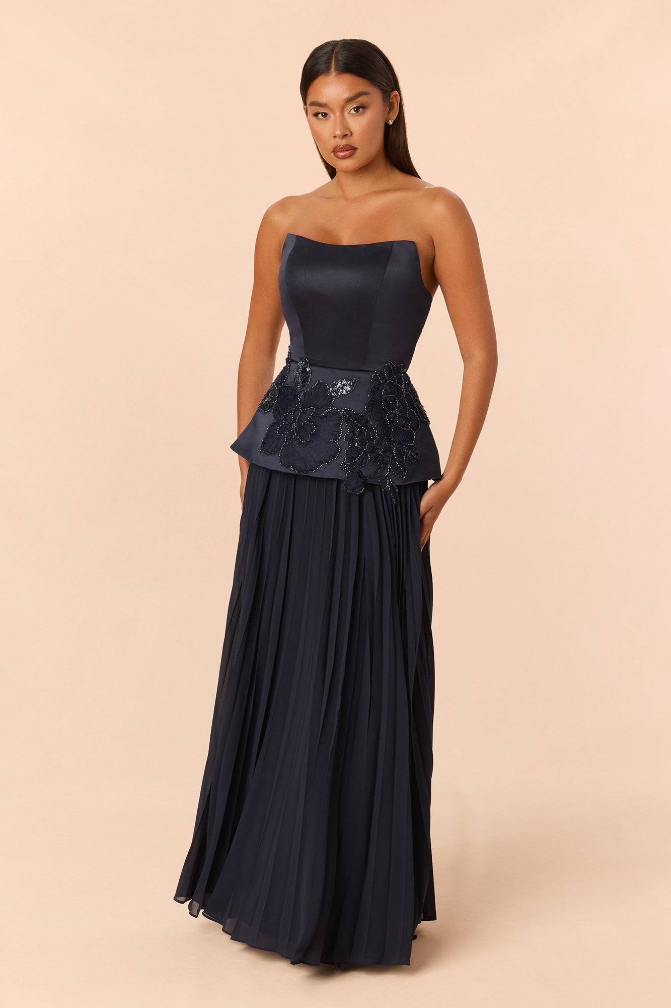 My Moment Peplum Gown - Navy