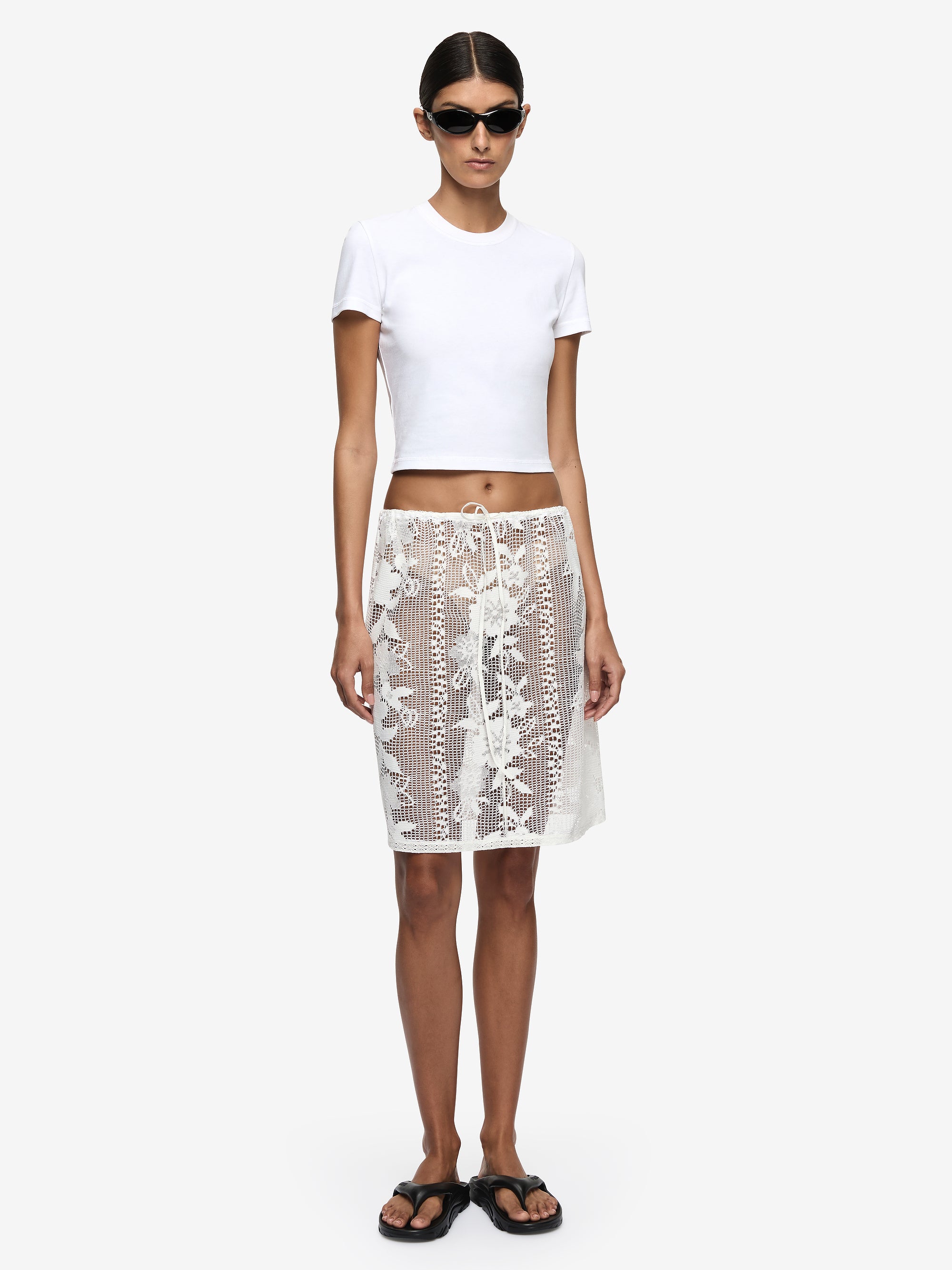 SIENNA MIDI SKIRT - WHITE