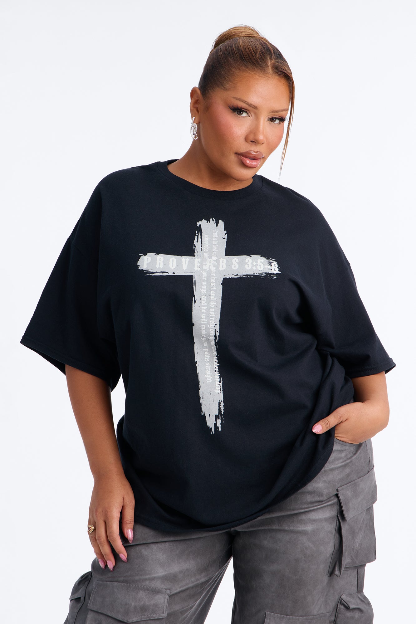 Proverbs Cross Tee - Black