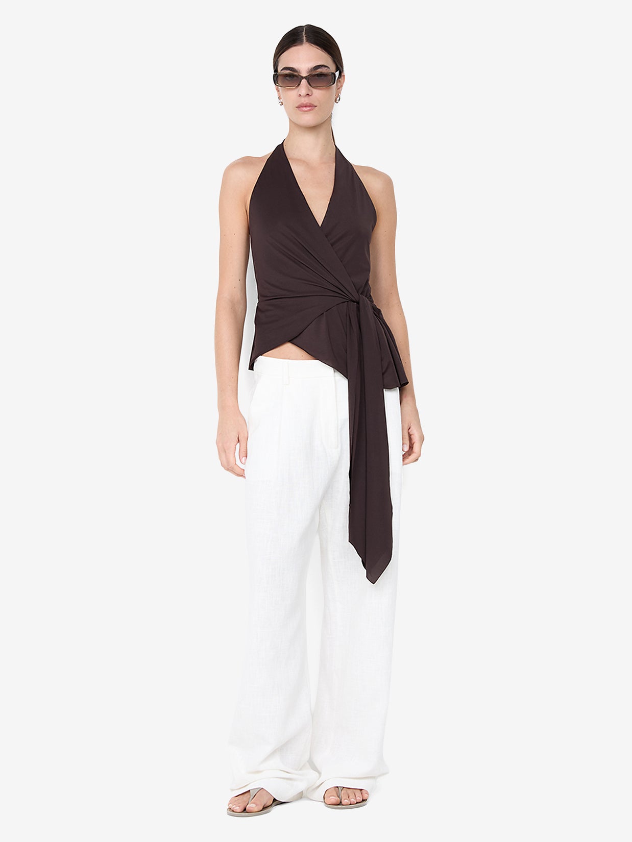 VINNIE WIDE LEG PANT - WHITE