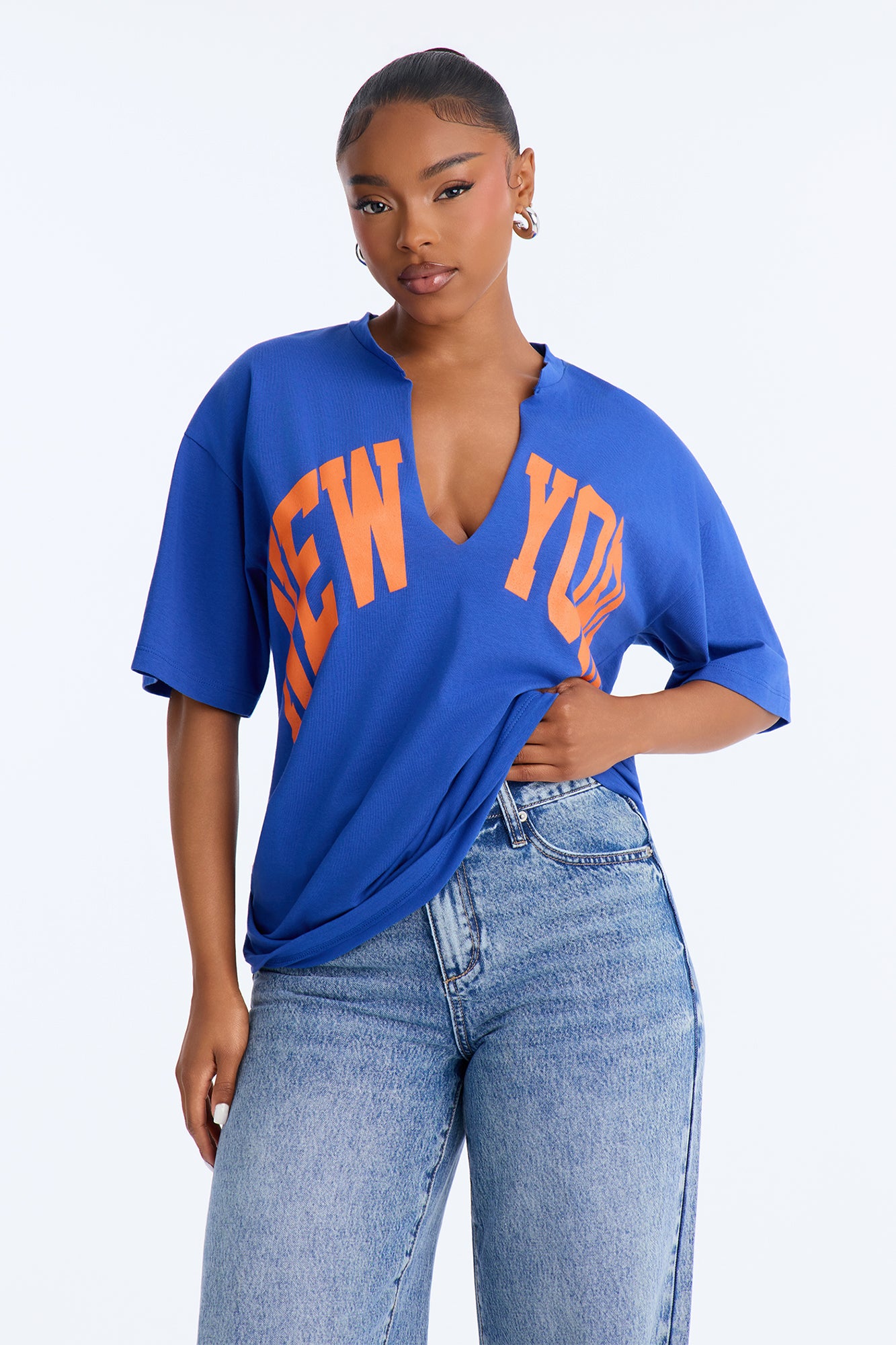 New York Girl T Shirt - Blue