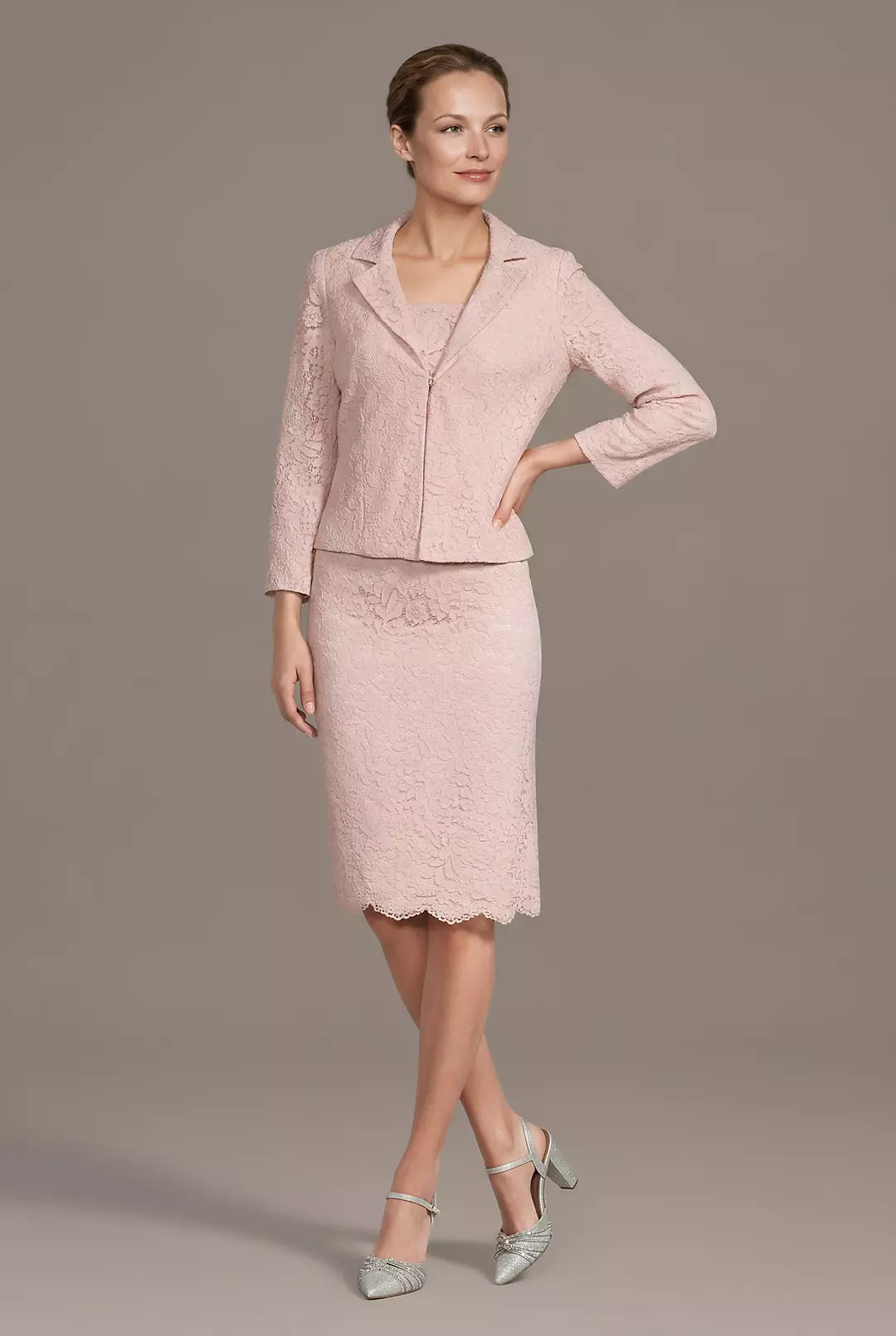 Short Lace Sheath Jacket Dress
