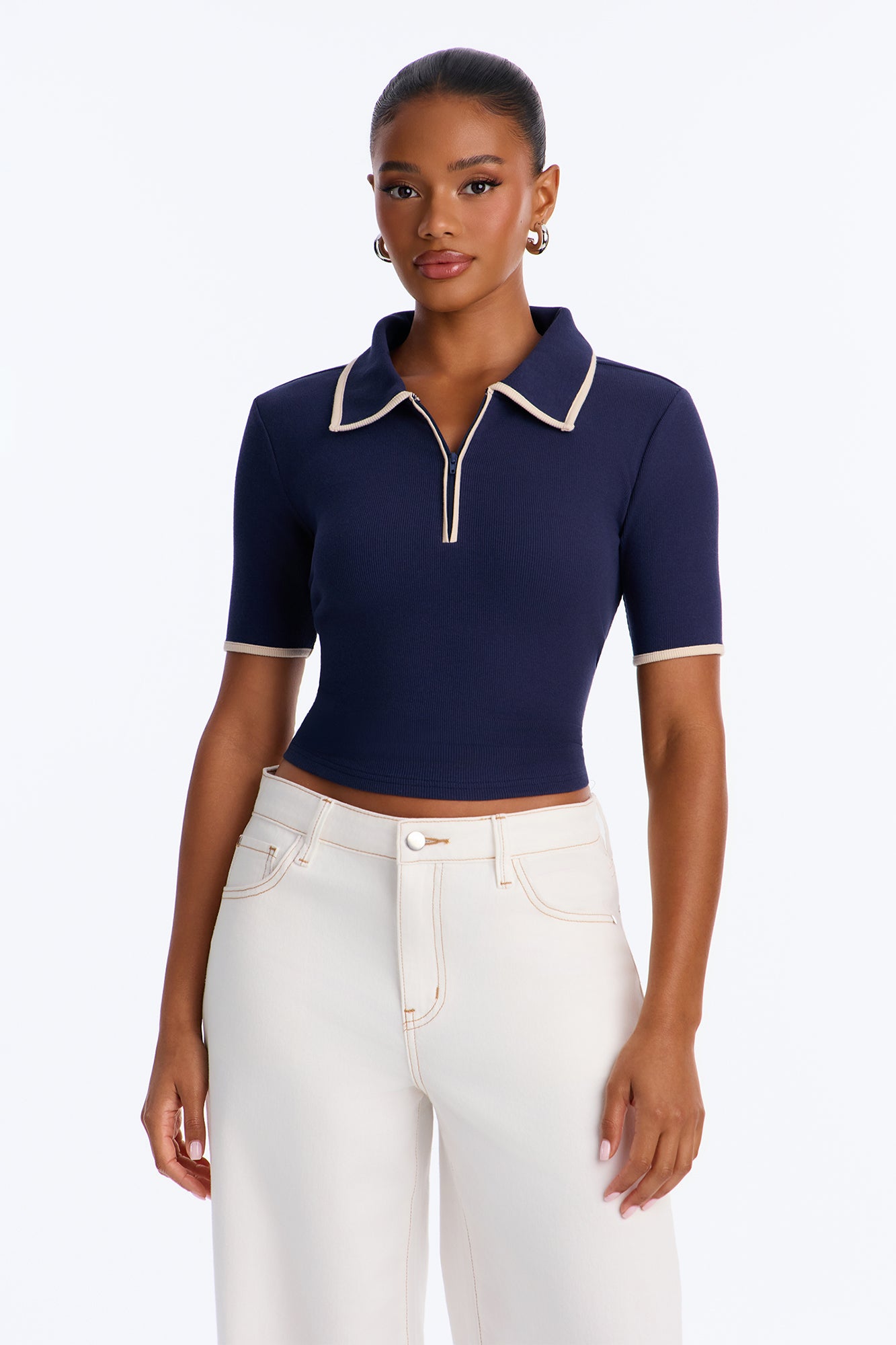 Golf Club Short Sleeve Polo Top - Blue/combo