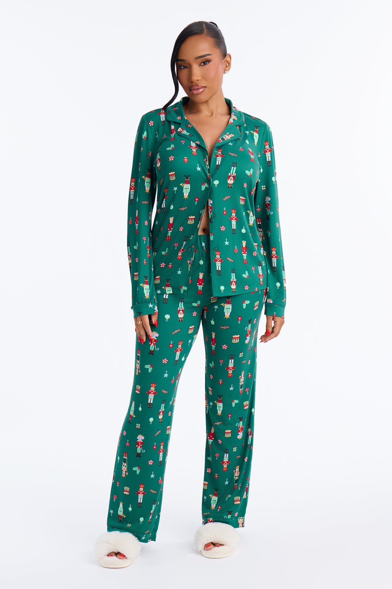 Drumming Nutcrackers PJ Pant Set - Green