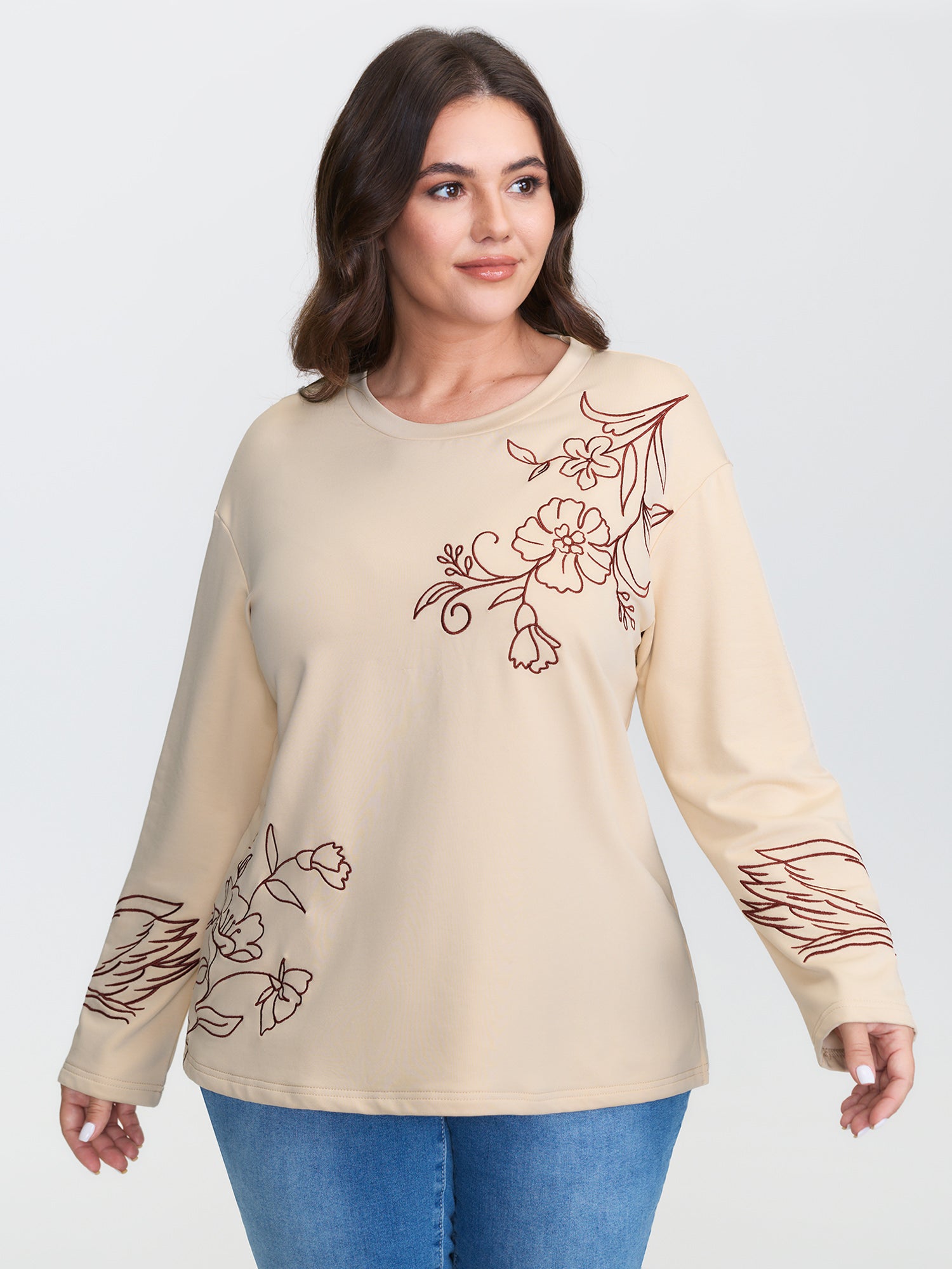 Floral Print Drop Shoulder T-Shirt