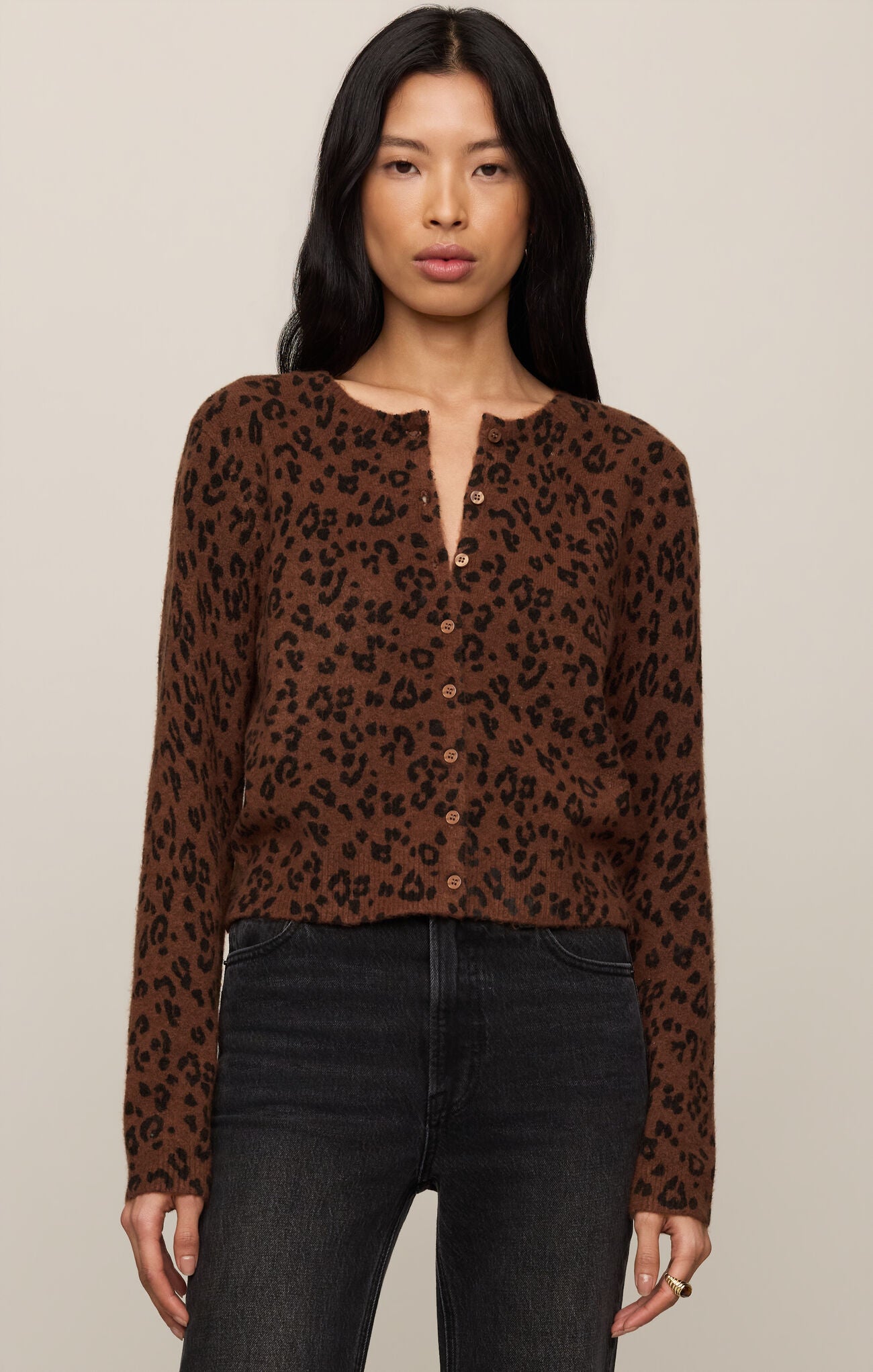 Z Supply Burnt Umber Medina Leopard Cardigan
