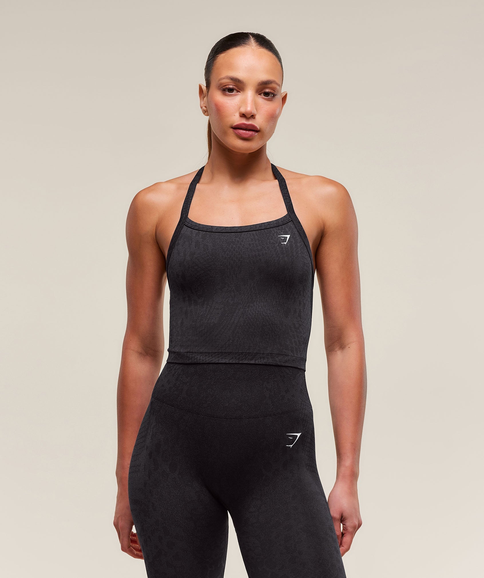 Gymshark Adapt Animal Seamless Midi Tank - Black/Asphalt Grey