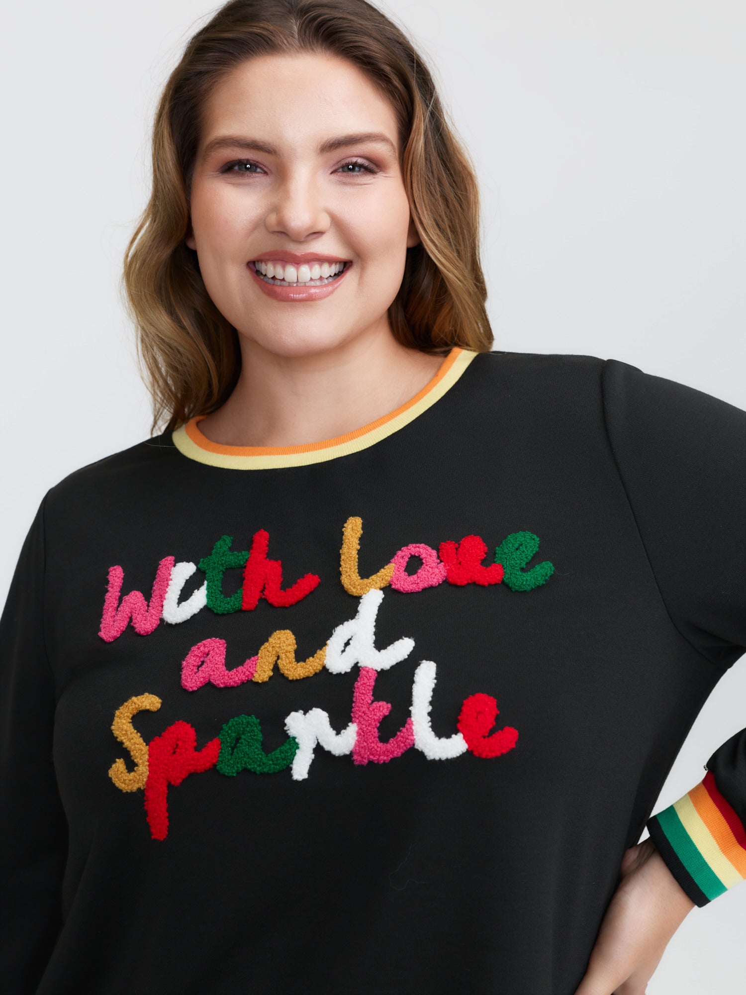 Sparkle in Love Embroidered Sweatshirt