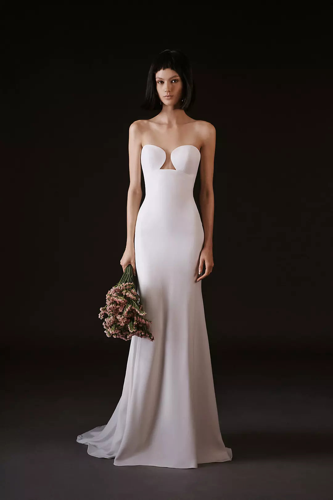 Grier Crepe Strapless Sheath Wedding Dress