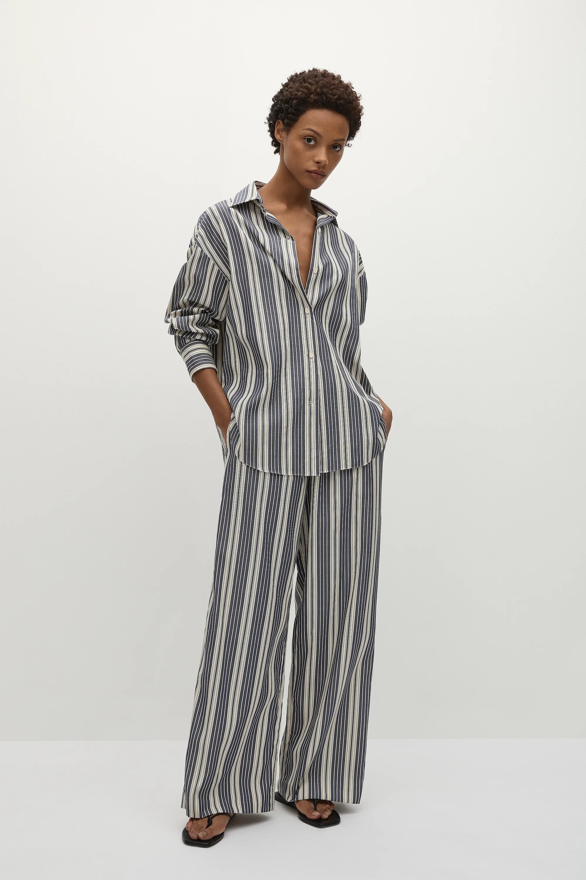 Rena Pant Antique Navy Stripe - Final Sale