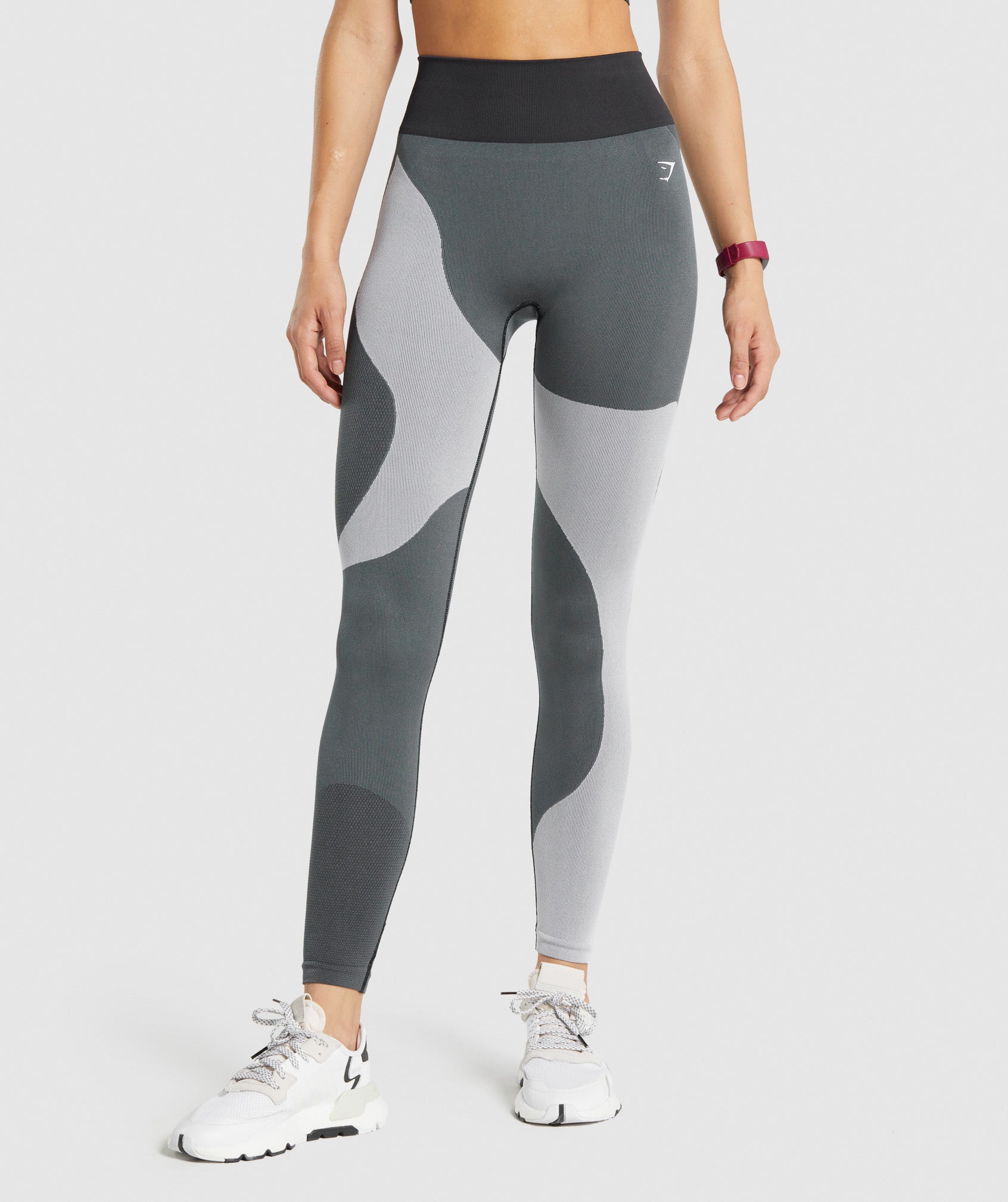 Gymshark WTFlex Seamless High Waisted Leggings - Wavy | Charcoal