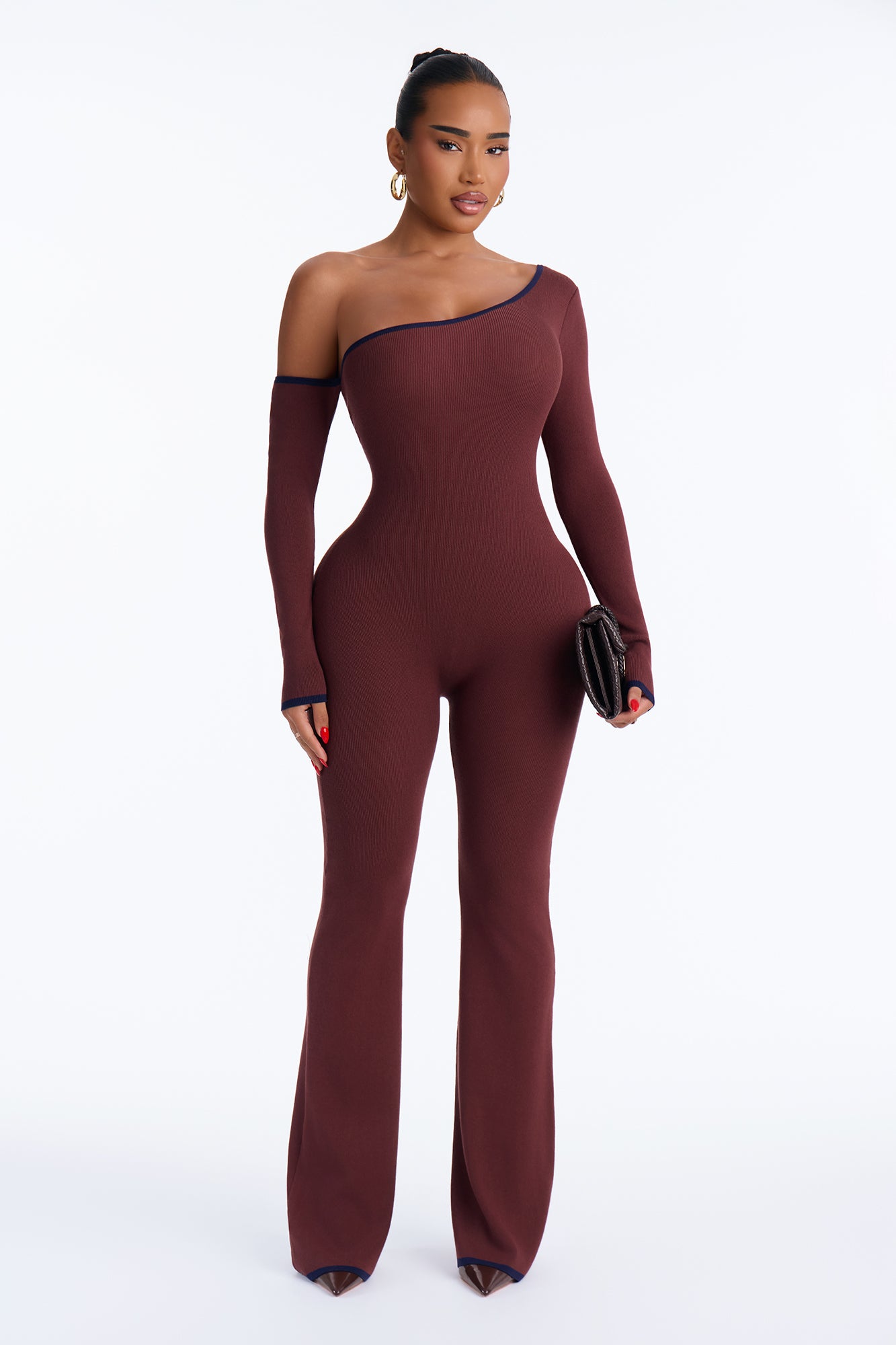 Chestnut Kisses Sweater Jumpsuit - Brown