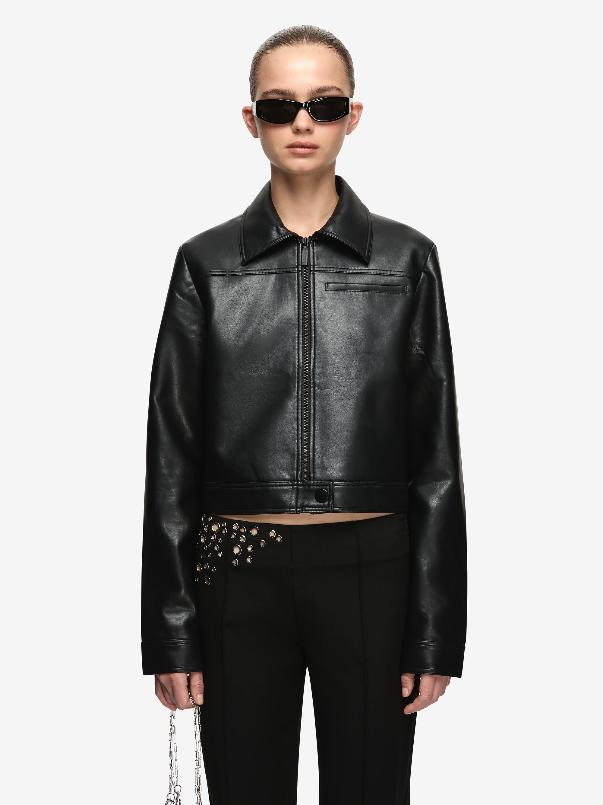 SAPHIRA CROPPED JACKET - BLACK