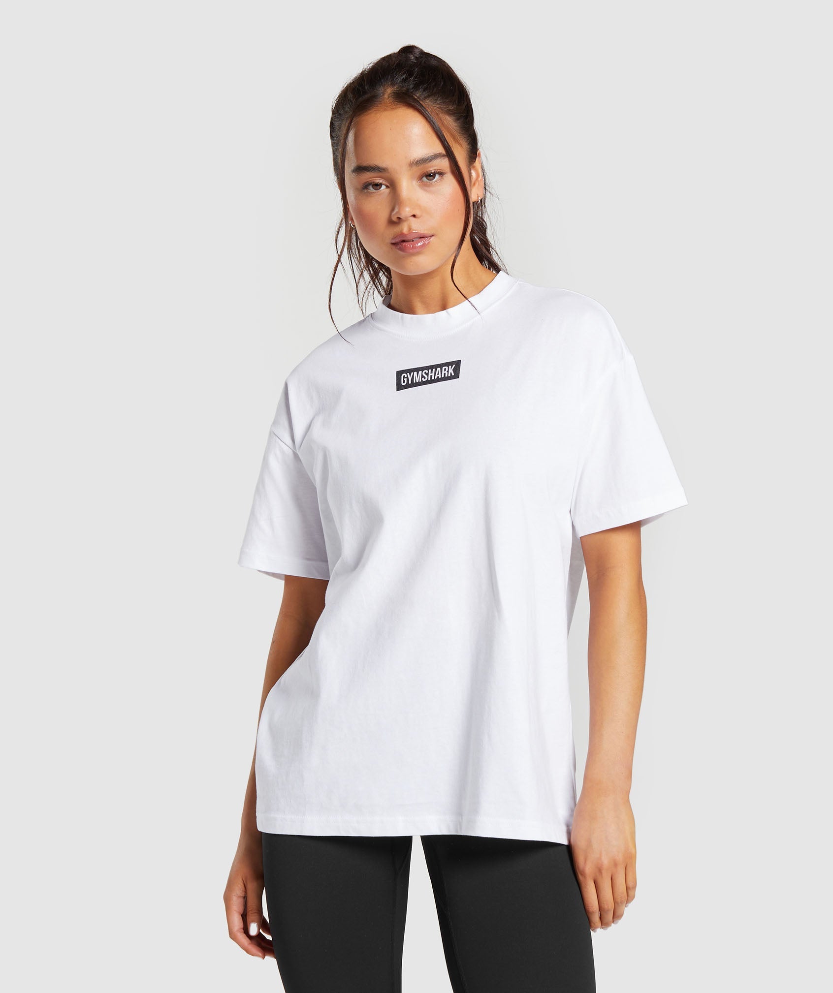Gymshark Block Oversized T-Shirt - White/Black