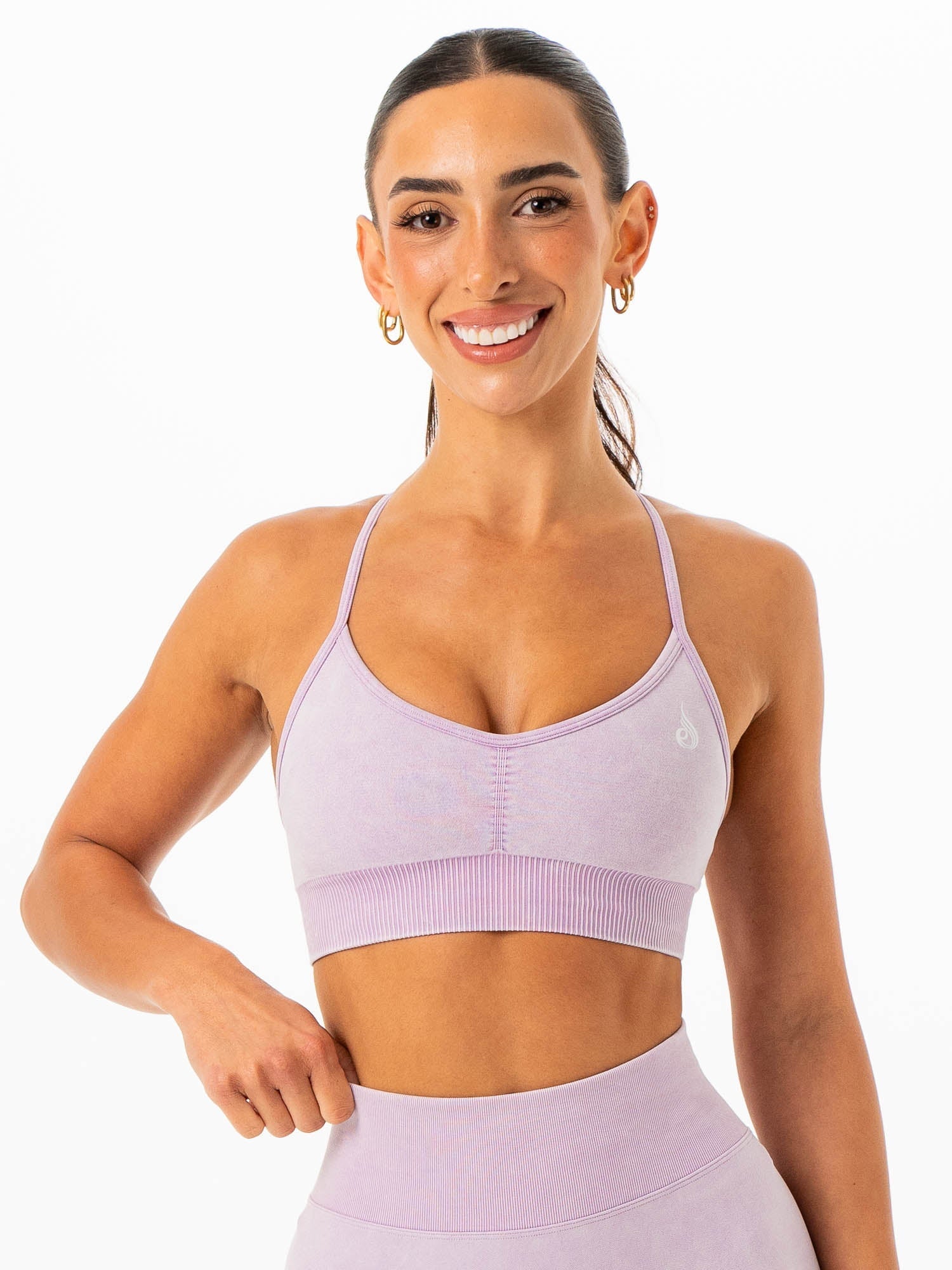 Stonewash Seamless Sports Bra - Lilac Stonewash