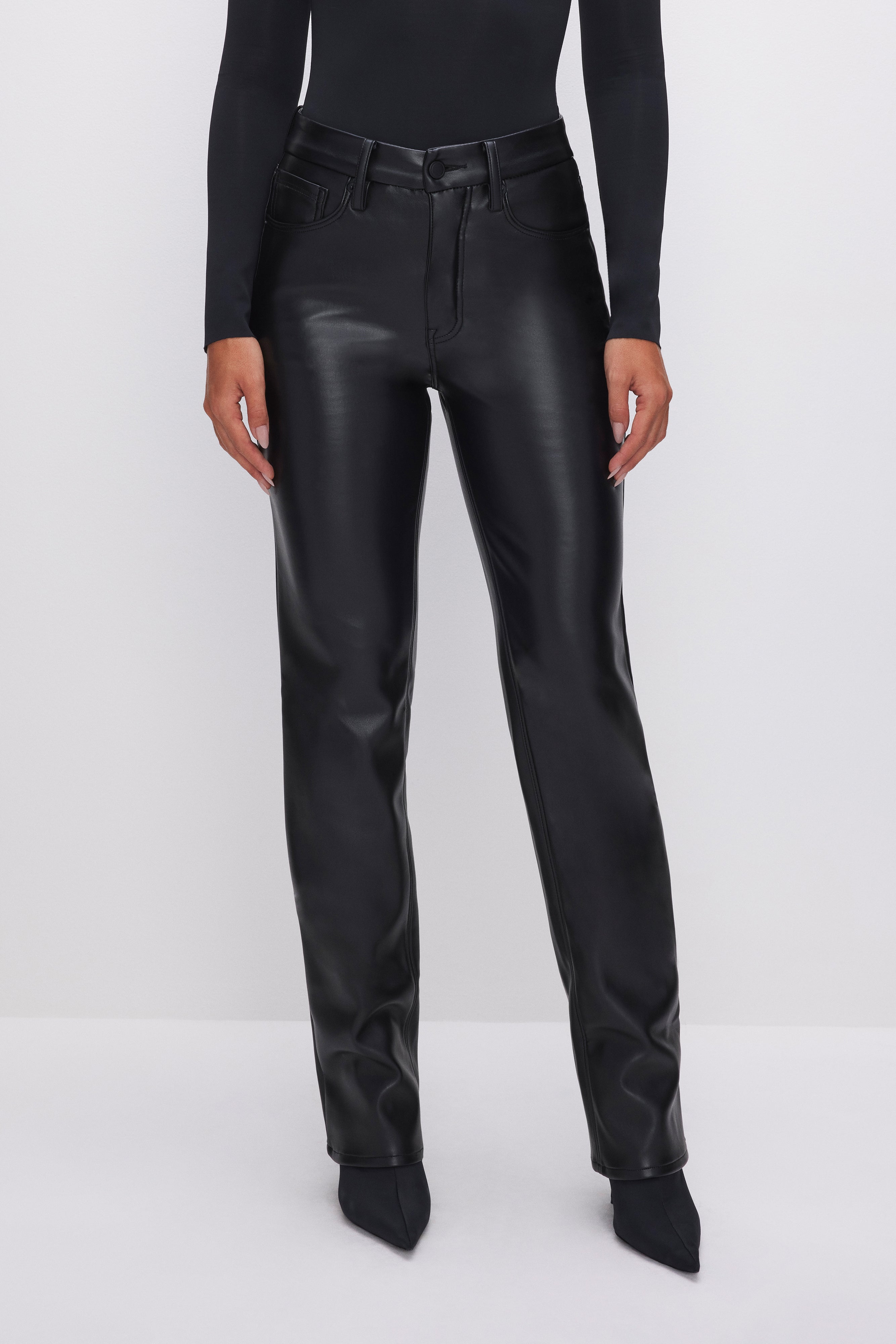 GOOD ICON FAUX LEATHER PANTS | BLACK001