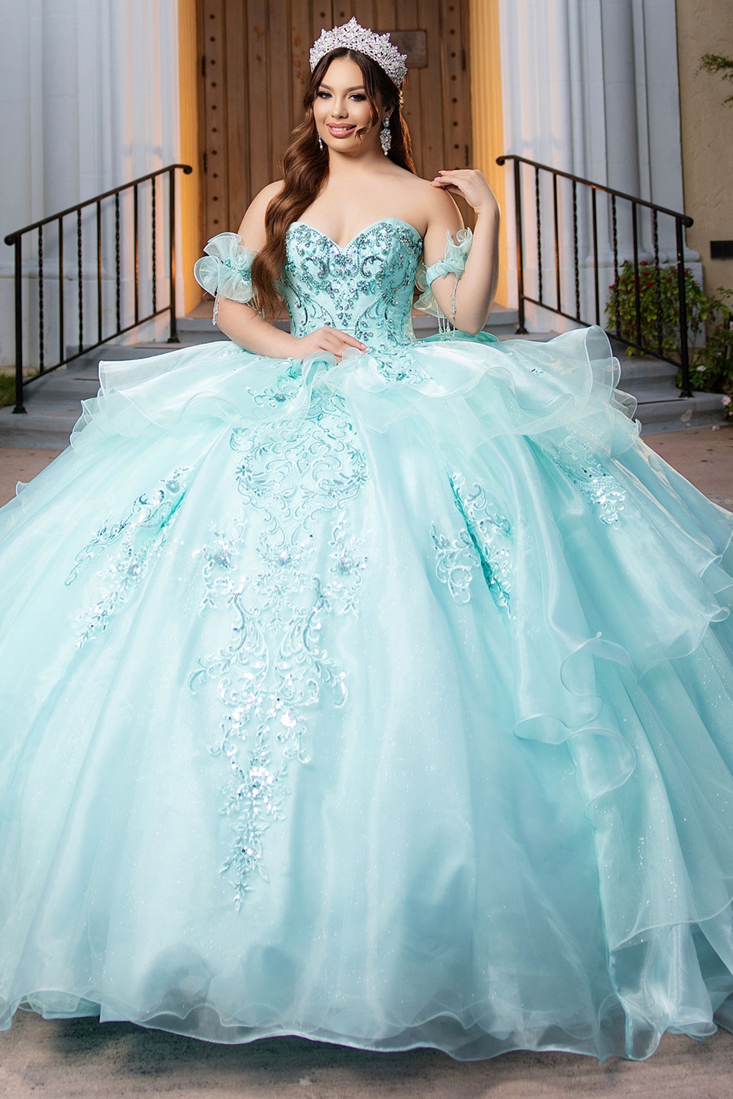 Vizcaya by Mori Lee 4080064 - Embroidered Ruffle Quinceanera Gown