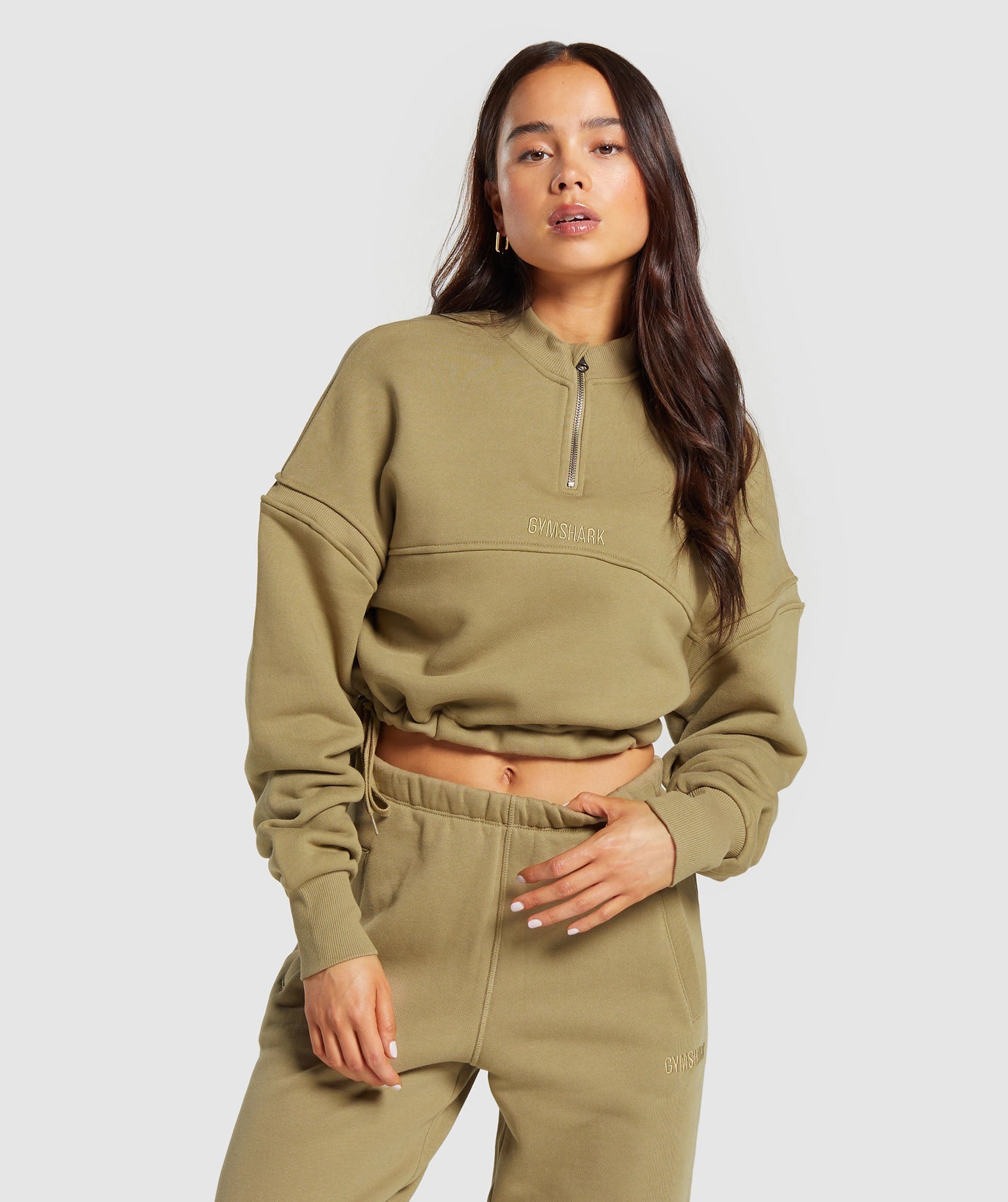 Gymshark Loopback Sweat Pullover - Troop Green