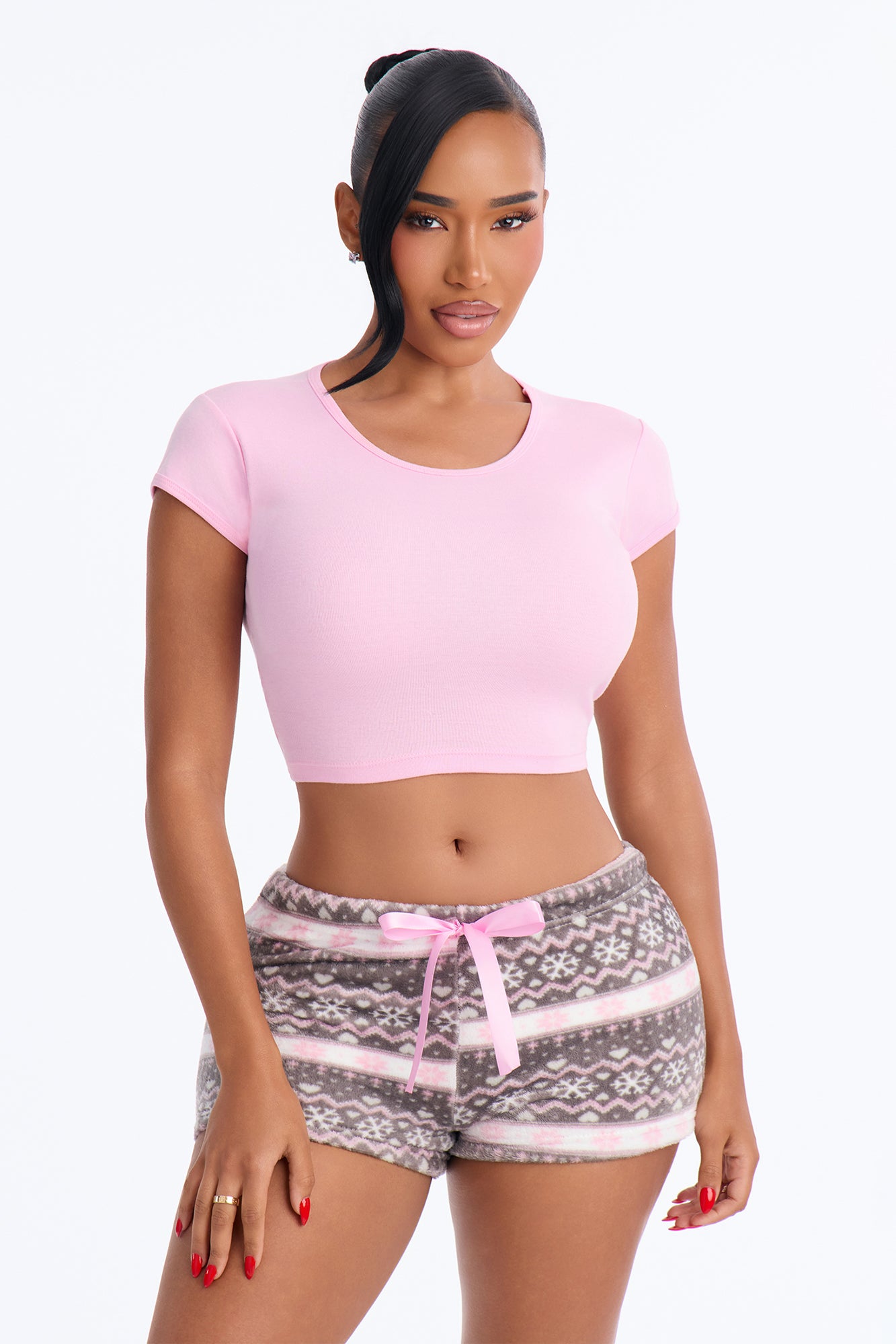 Snow Day PJ Short - Grey/combo