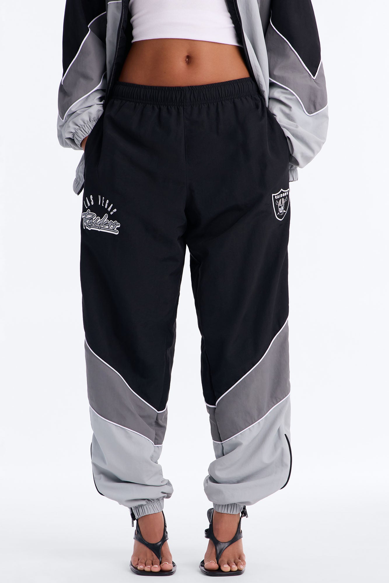 NFL Raiders Windbreaker Track Pant - Black
