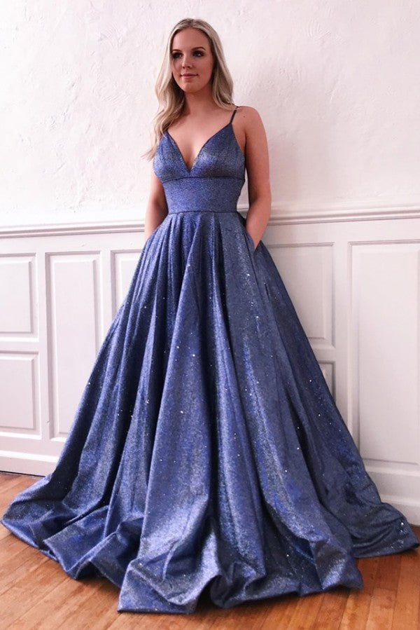 Sequins Spaghetti-Straps Evening Dress