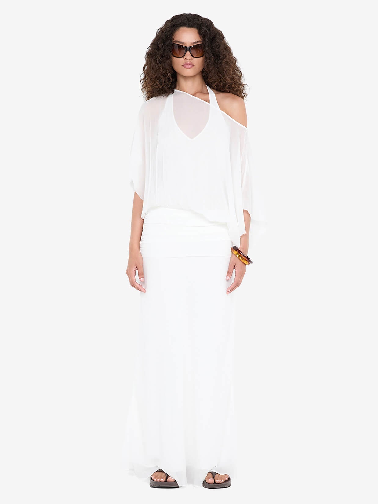 DELILAH OVERLAY MAXI DRESS - IVORY
