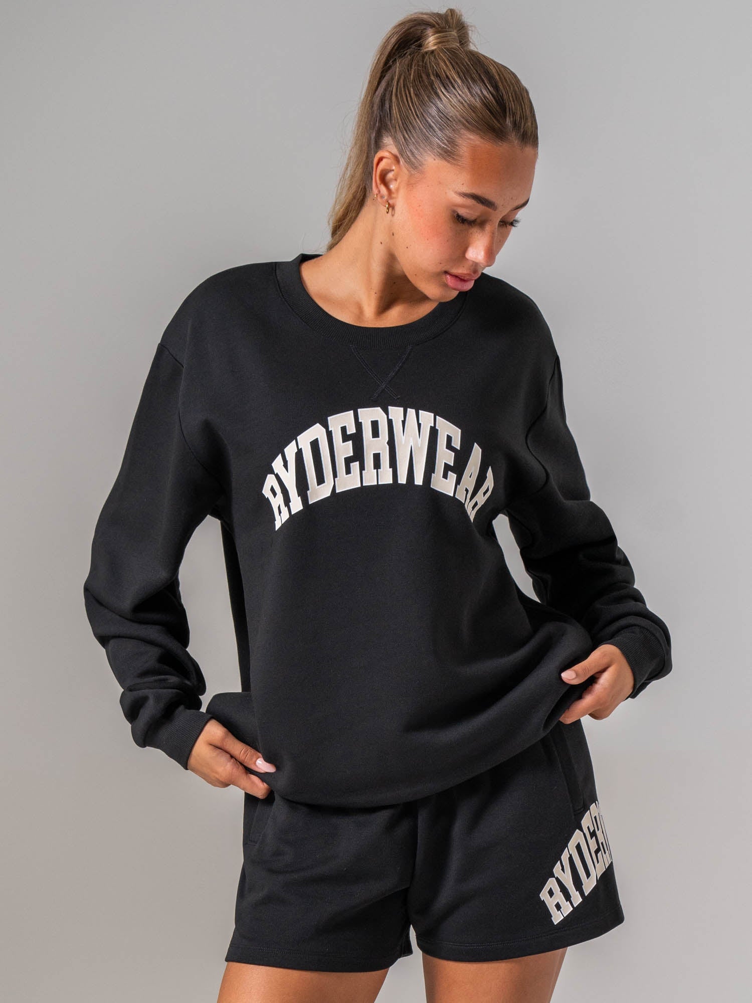 Women's Collegiate Crew Neck - Black