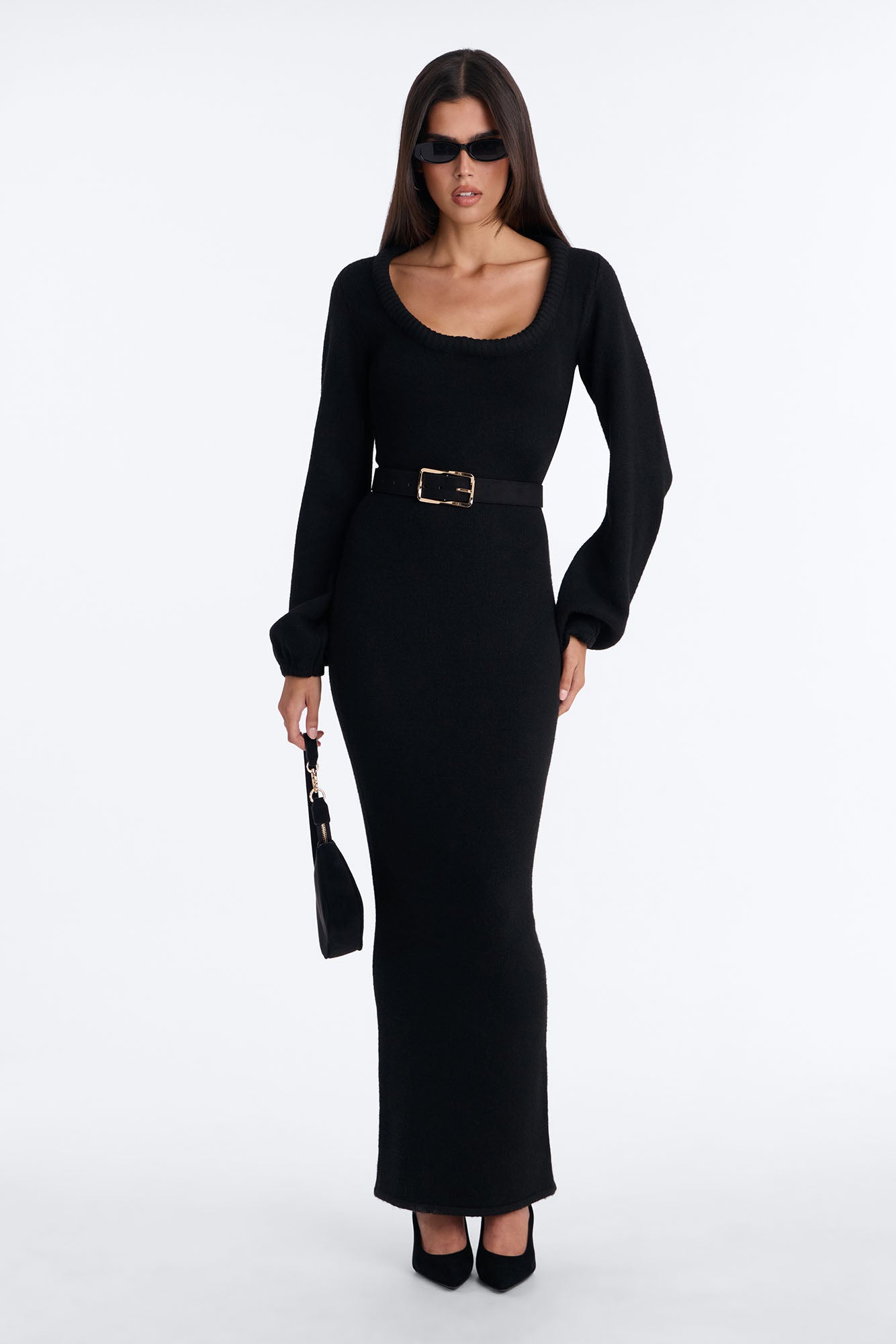 Darling Sweater Maxi Dress - Black