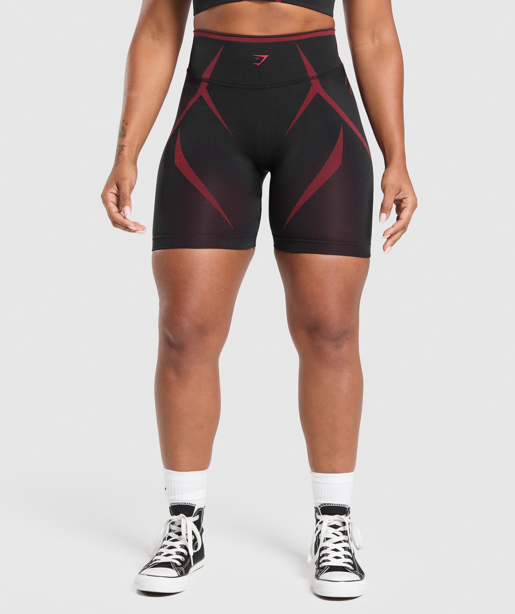 Gymshark Apex Lift Seamless Short - Black/Carmine Red