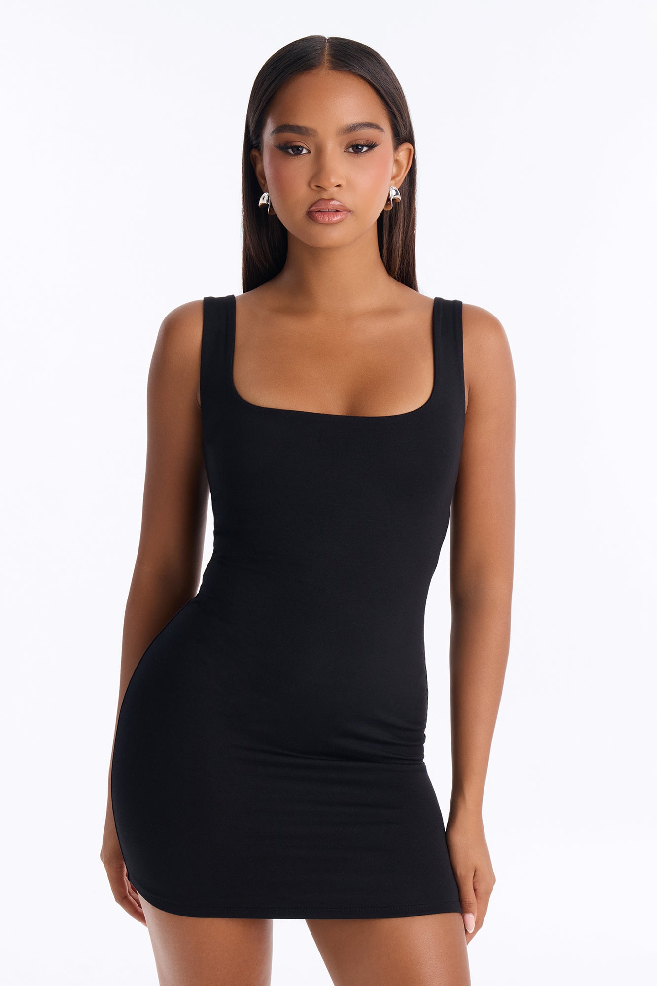 Katie Premium Modal Mini Dress - Black