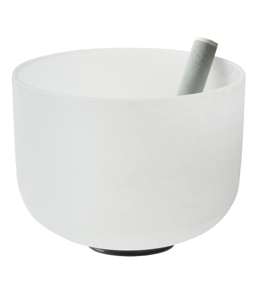 Sacred Space Frosted E Solar Plexus Quartz Crystal Singing Bowl 12"