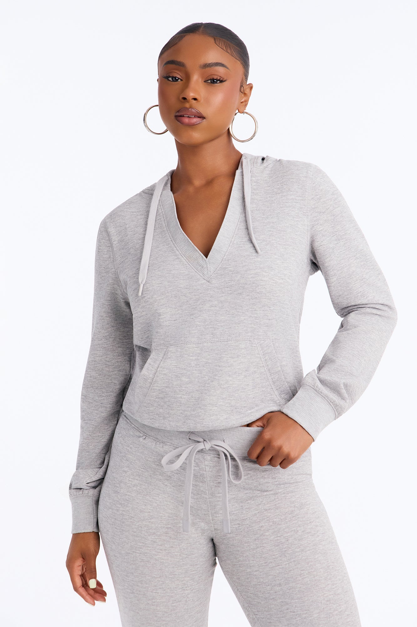Maren Washed Fleece Pant Set - Heather Grey