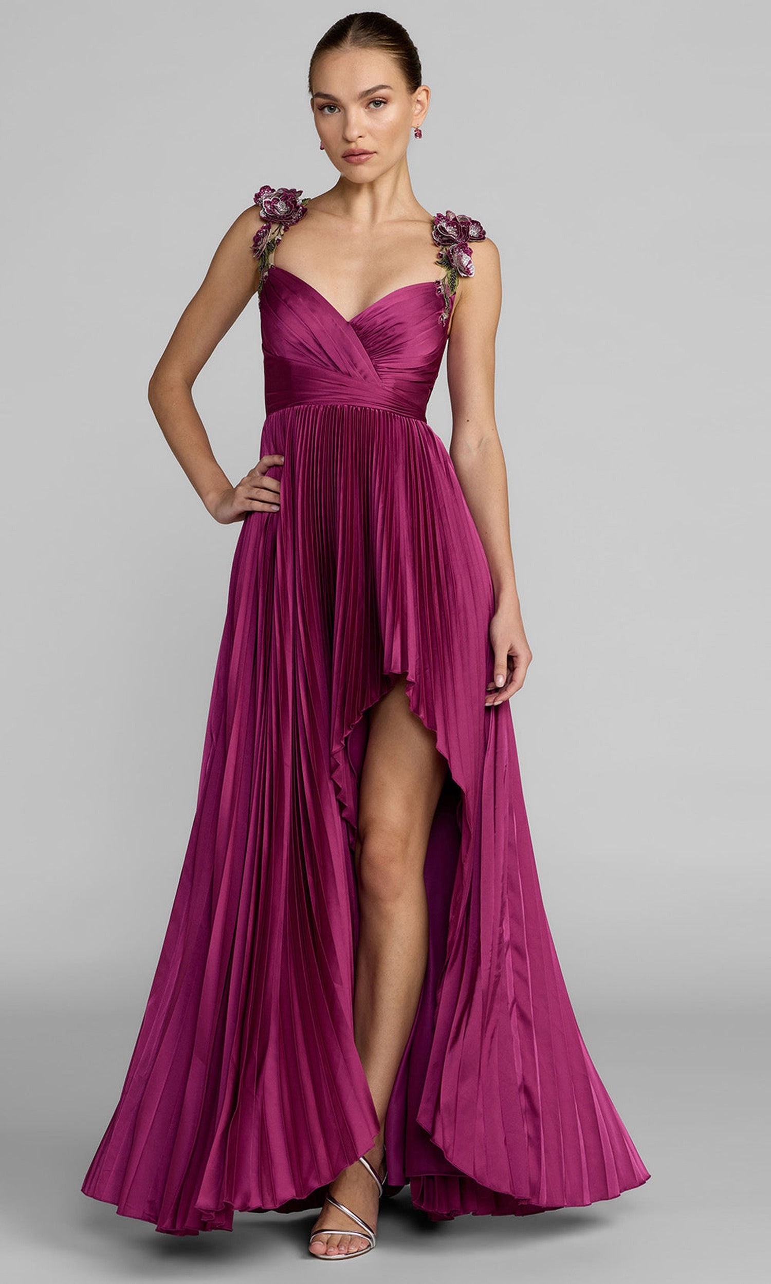 Mac Duggal 13263 - Pleated A-Line High Low Prom Gown