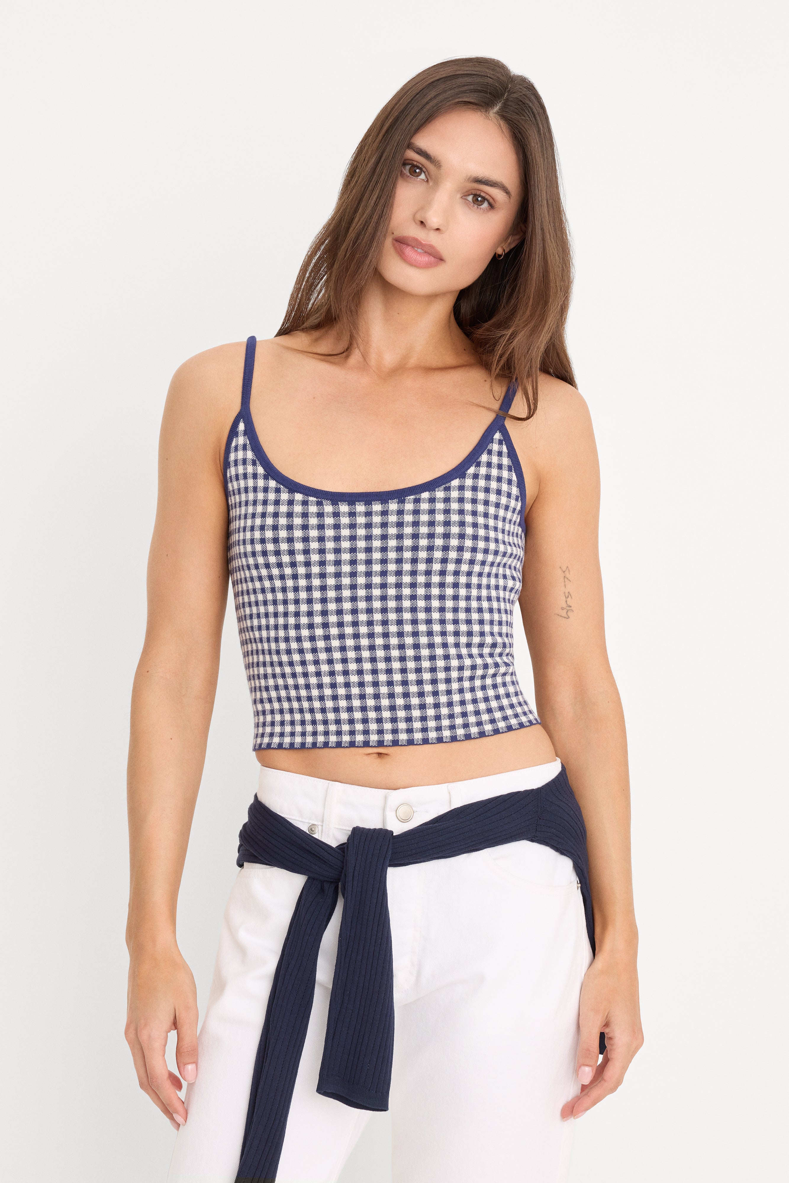 THE KEEPSAKE TANK | NAVY GINGHAM
