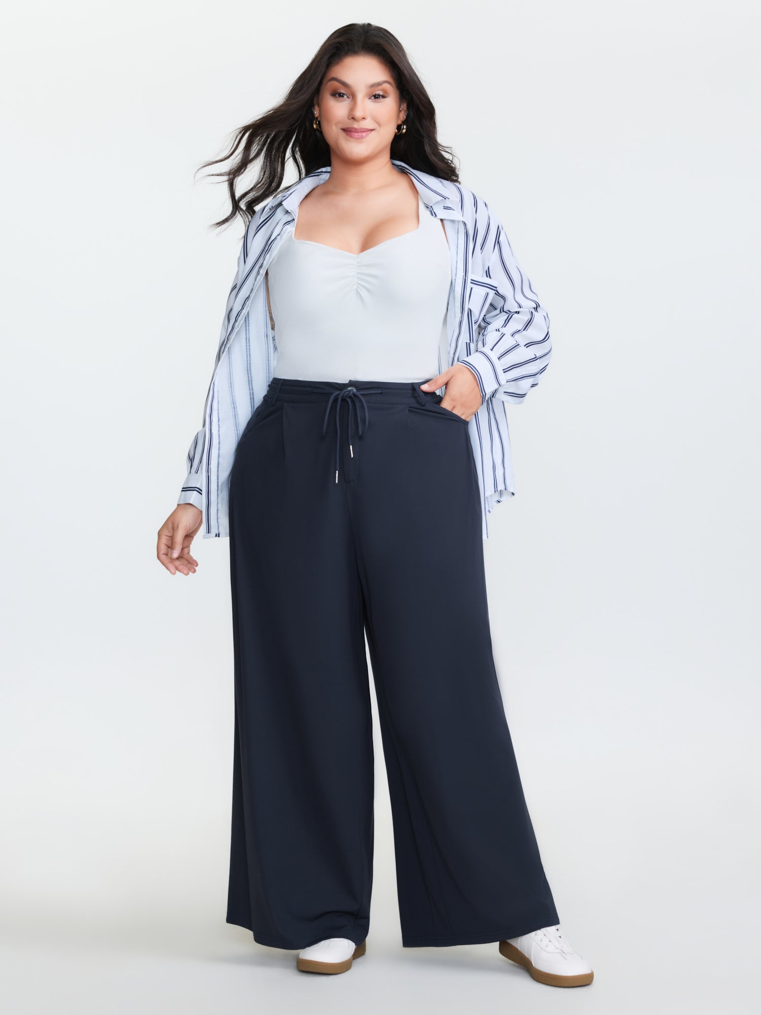 Supersoft Drawstring Waist Wide-Leg Pants