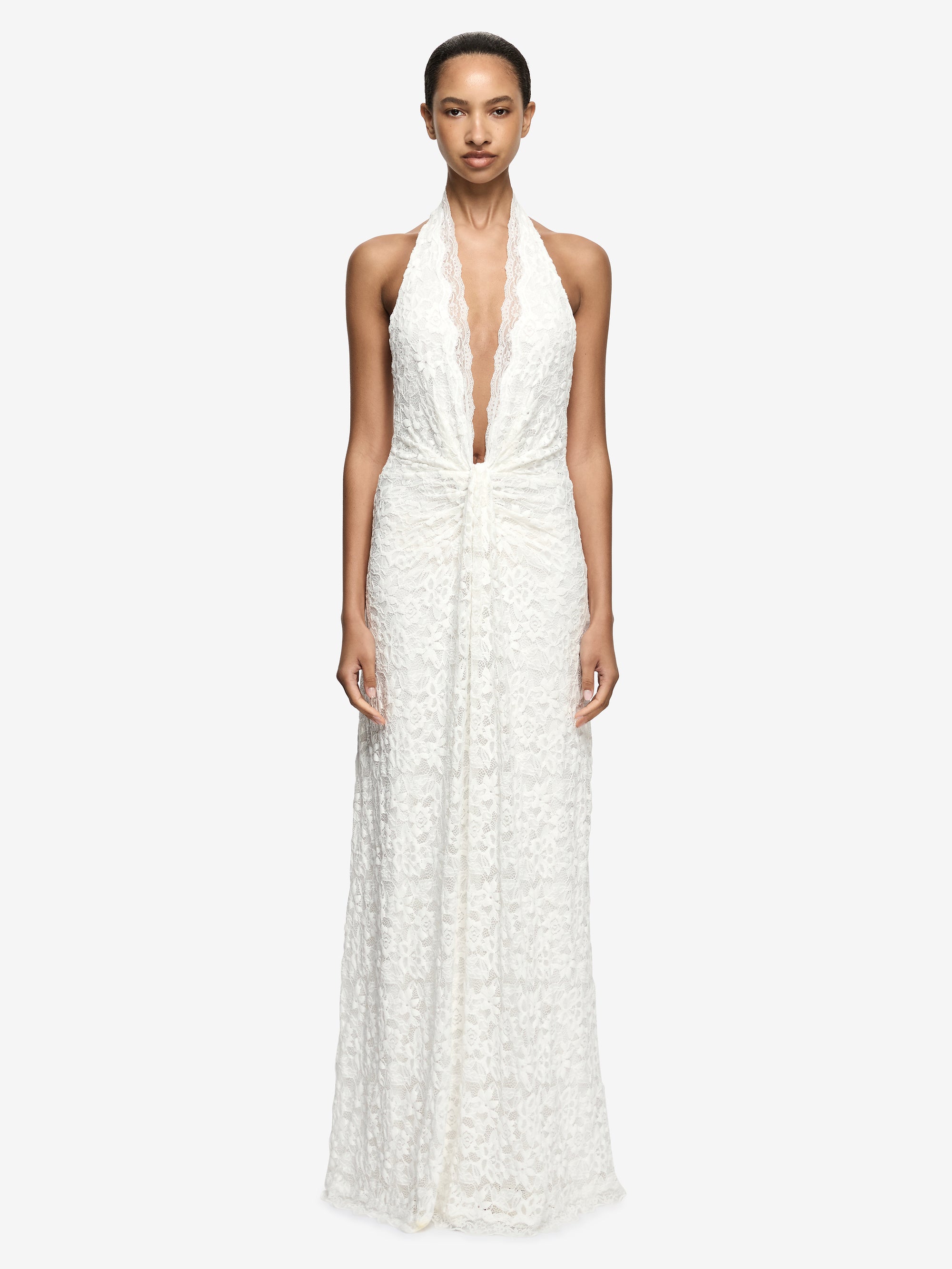 PINA HALTER GOWN - IVORY