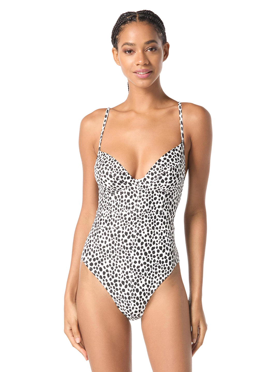 Michael Kors Women's Spot Underwire One Piece Swimsuit