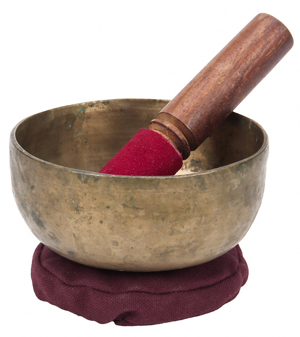 Sacred Space Antique D Chakra Tibetan Singing Bowl 4.5"