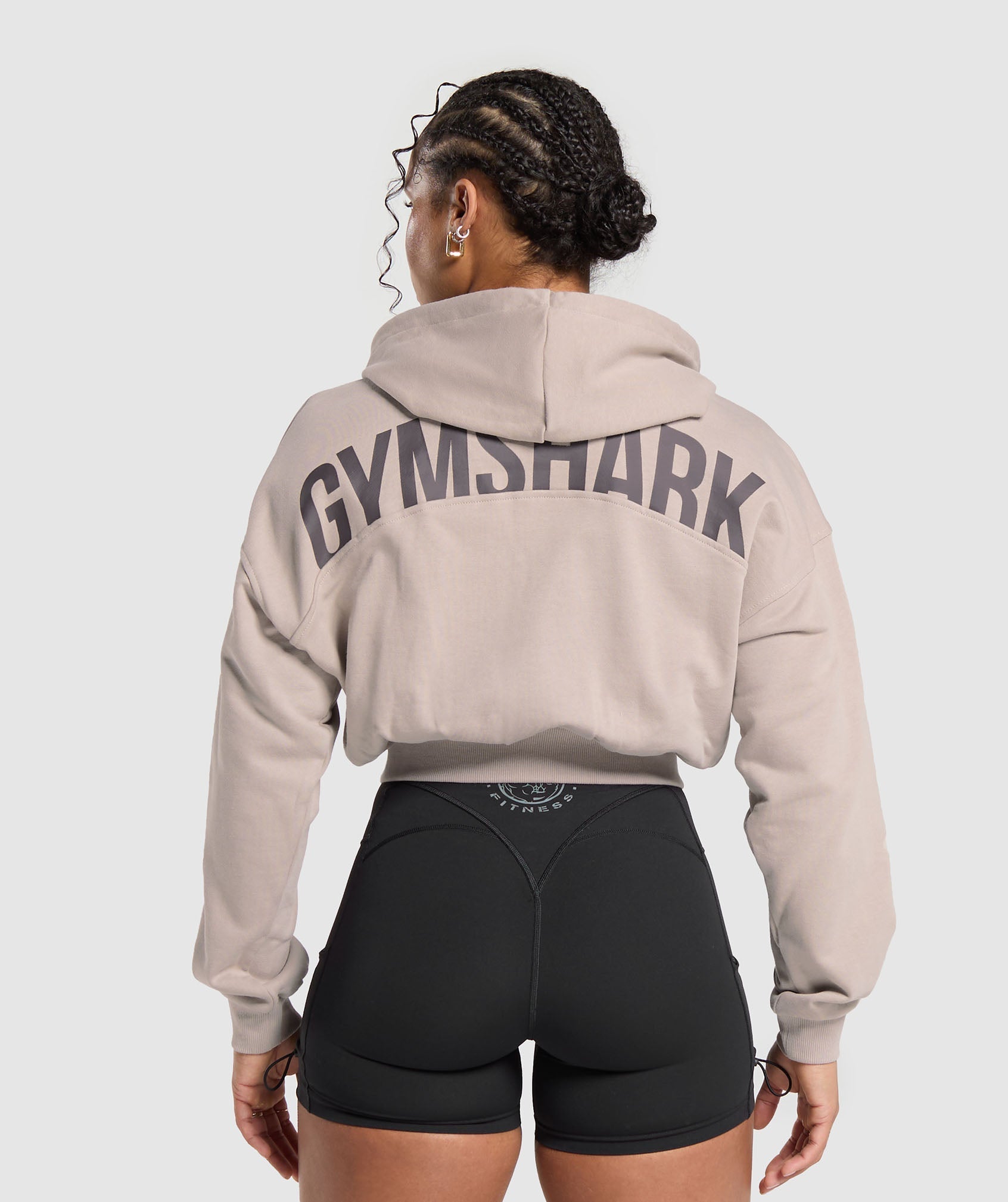 Gymshark Power Midi Zip Hoodie - Stone Pink